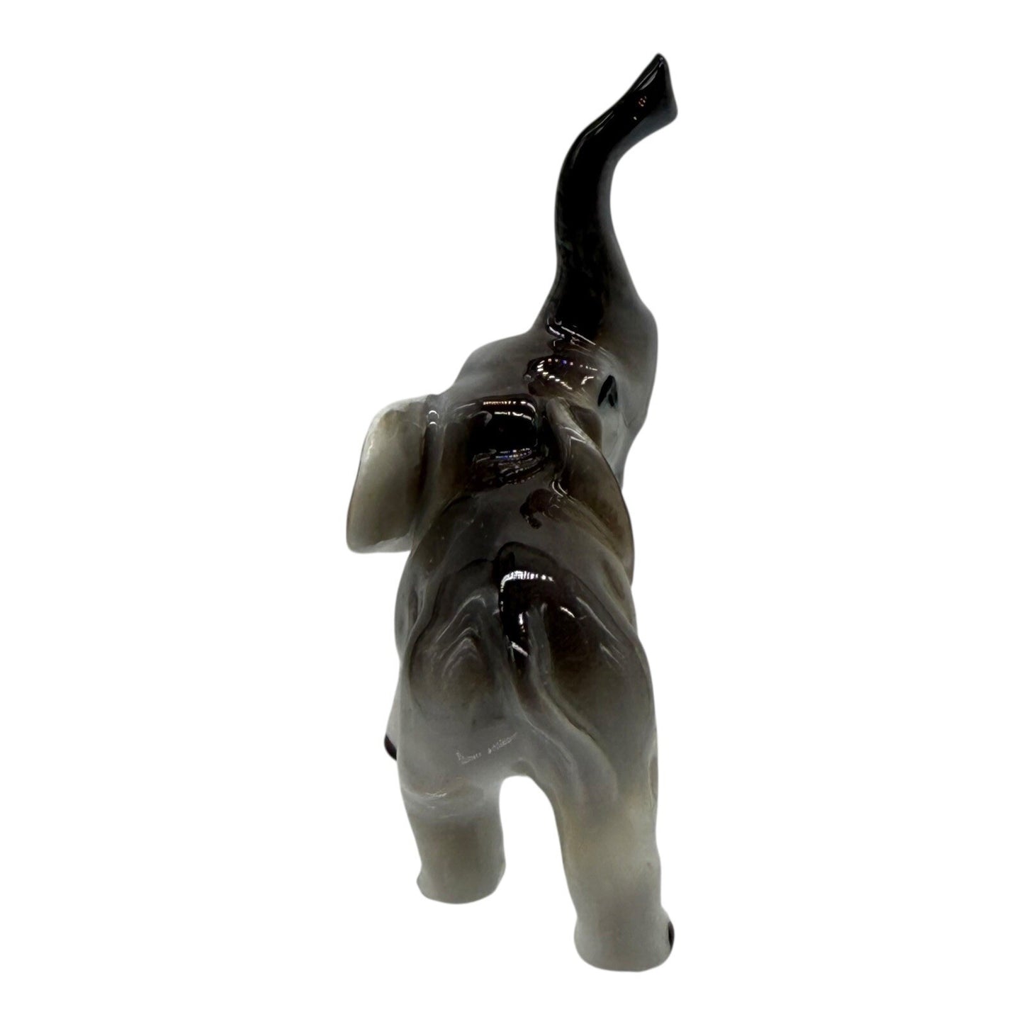 Elephant Figurine Trunk Up Ceramic Animal Statue Decor Collectible Gift
