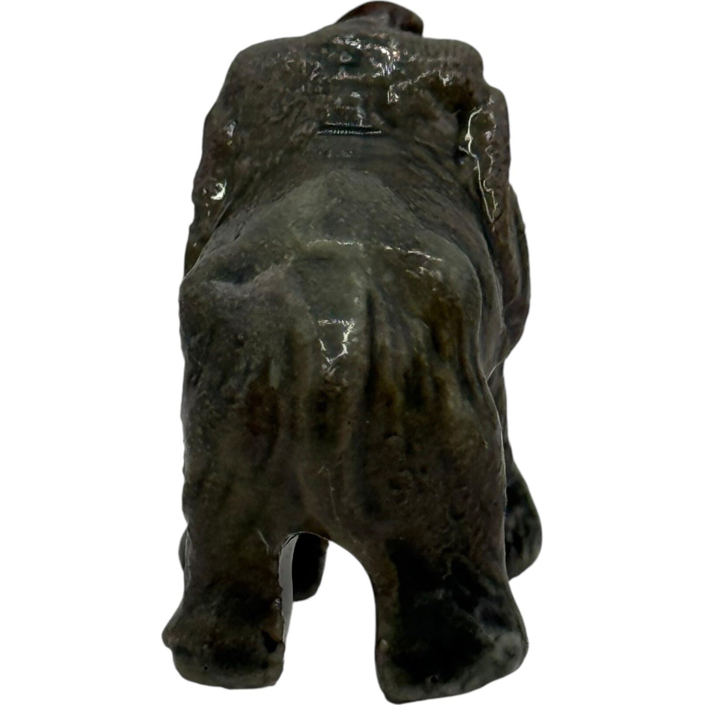 Elephant Figurine Ceramic Animal Statue Decor Collectible Miniature Gray