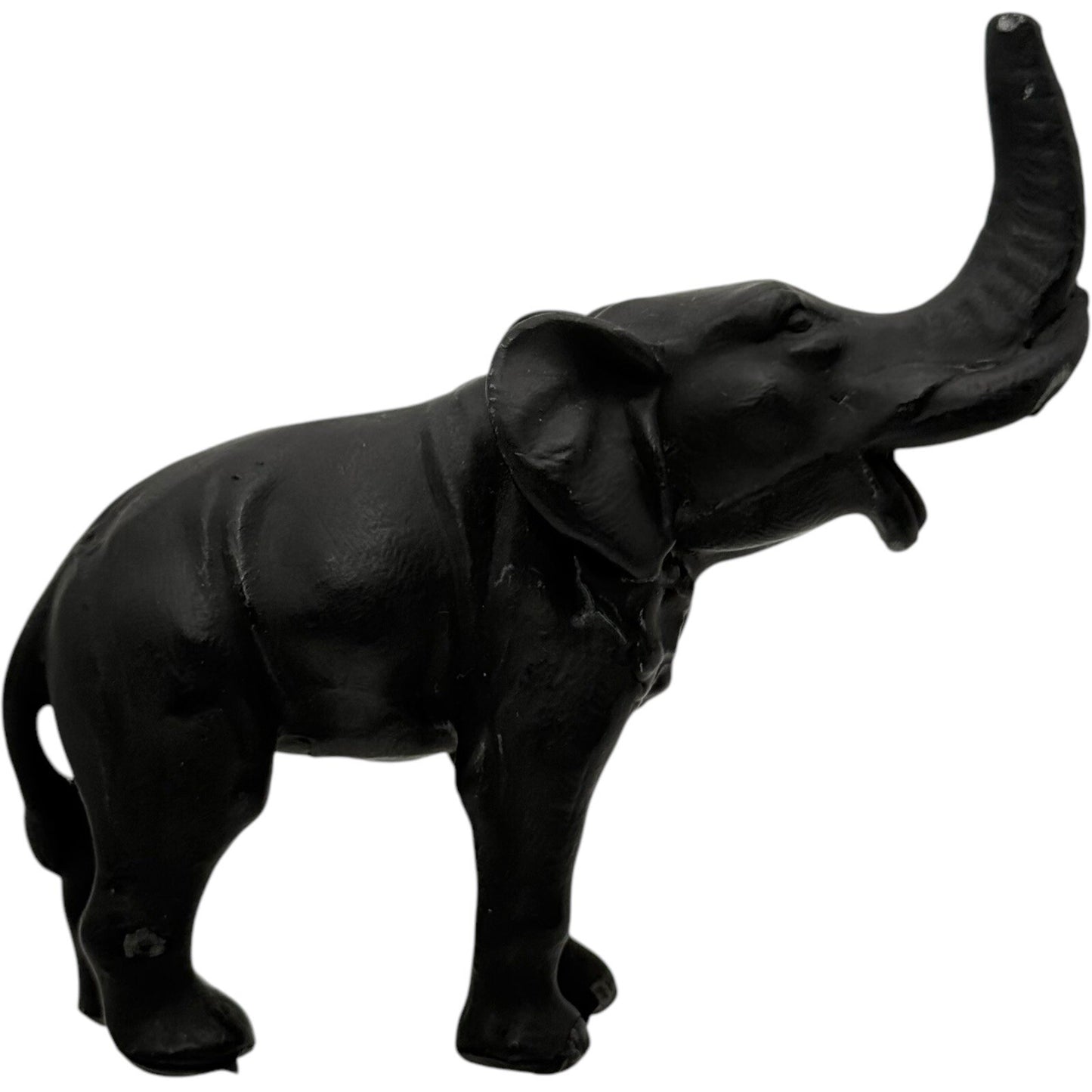 Elephant Statue Trunk Up Figurine Home Decor Good Luck Charm Black