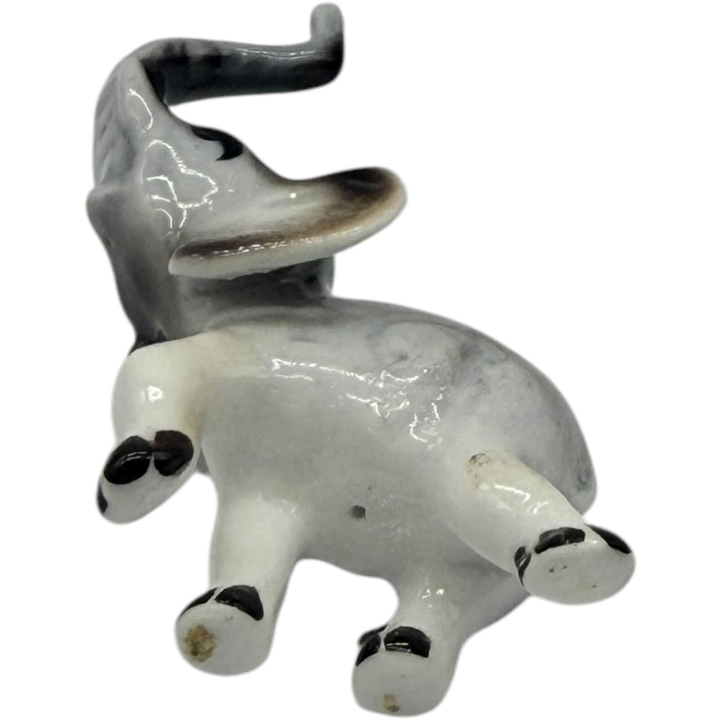 Vintage Rare Japanese Ceramic Miniature Elephant Figurines - Parent & Child