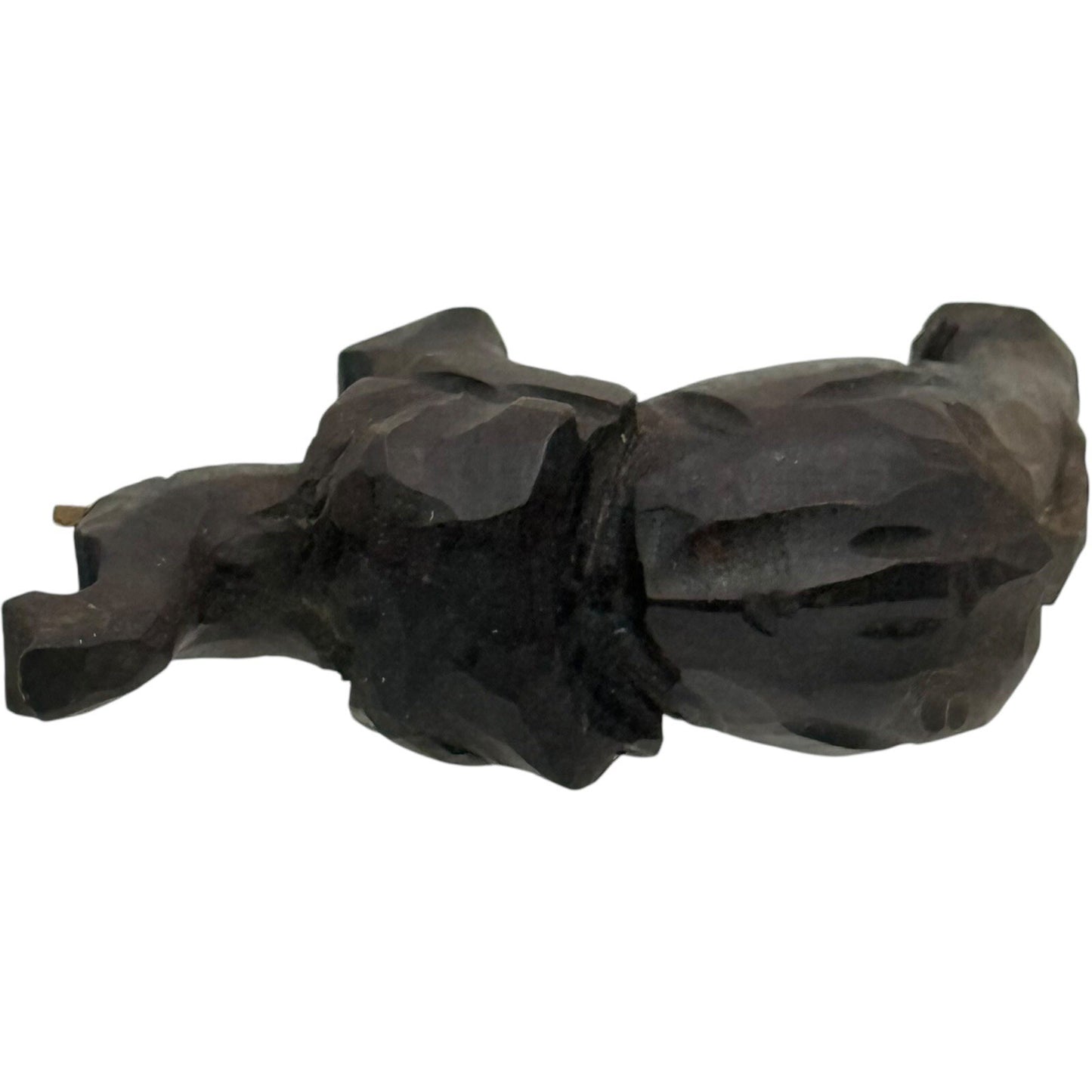 Hand Carved Wood Elephant Figurine Trunk Up Good Luck Decor Statue