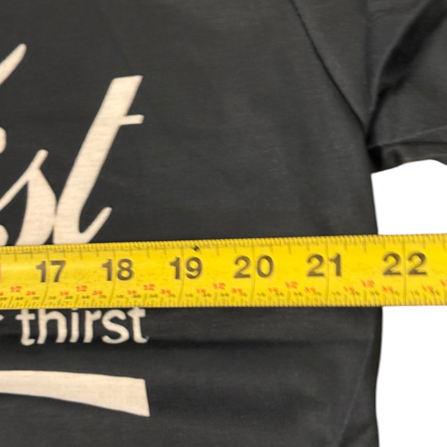 Enjoy Jesus Christ Graphic T-Shirt Adult Large Thou Shalt Never Thirst Navy Blue