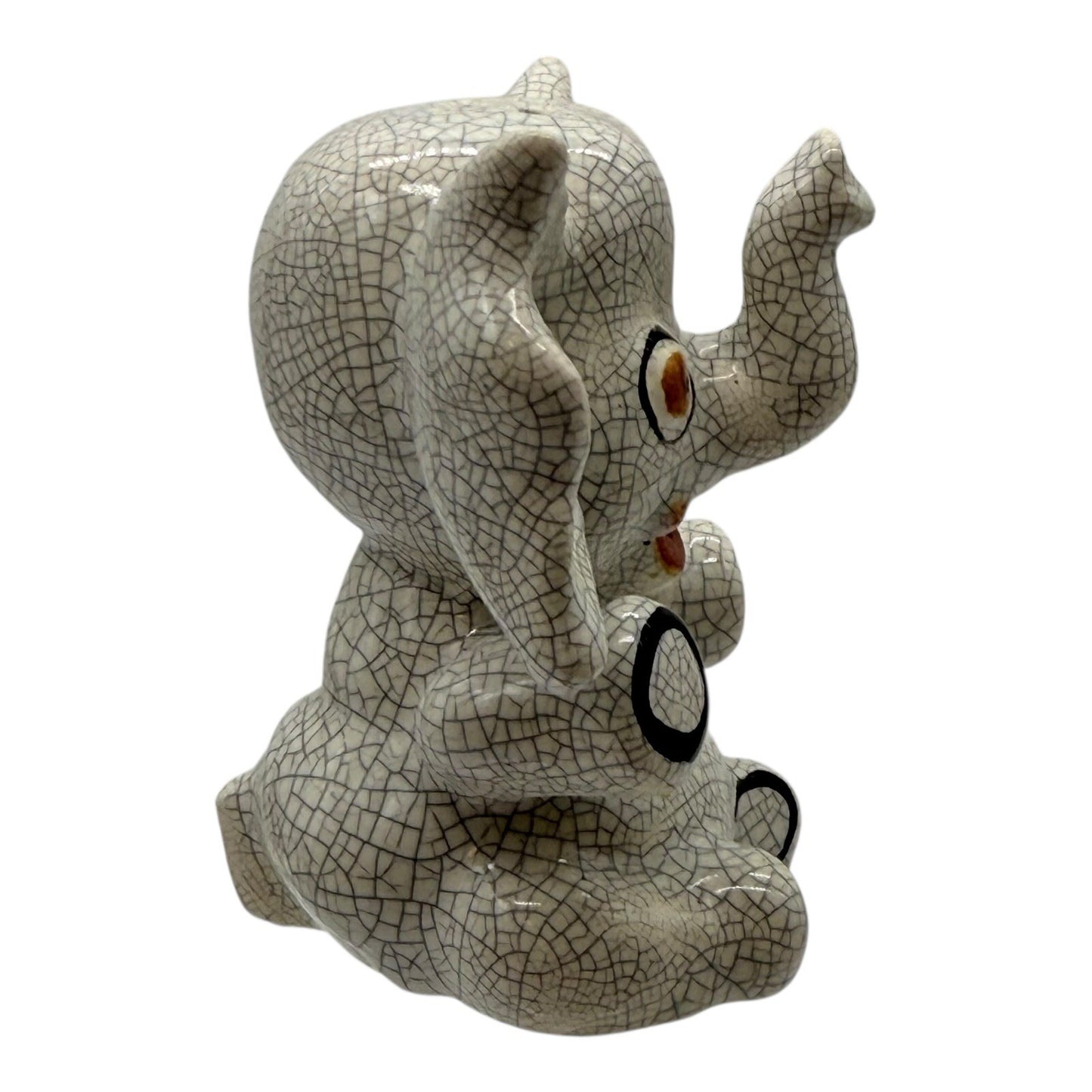 Vintage Crackle Glaze Elephant Salt & Pepper Shakers – Made in Japan No Stoppers