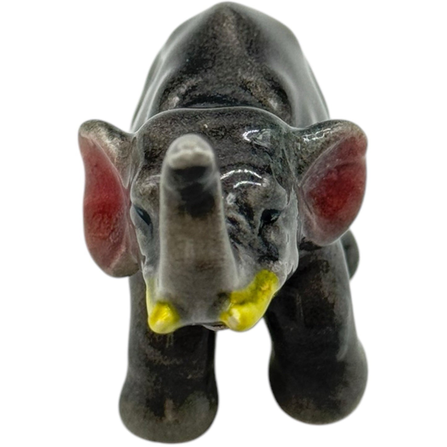 4 Vintage Ceramic Elephant Figurines - Porcelain Family Set - Made in Japan