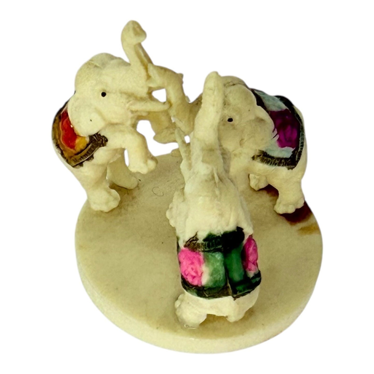 Elephant Figurine Statue Sculpture Circus Elephants Home Accent Small Damaged
