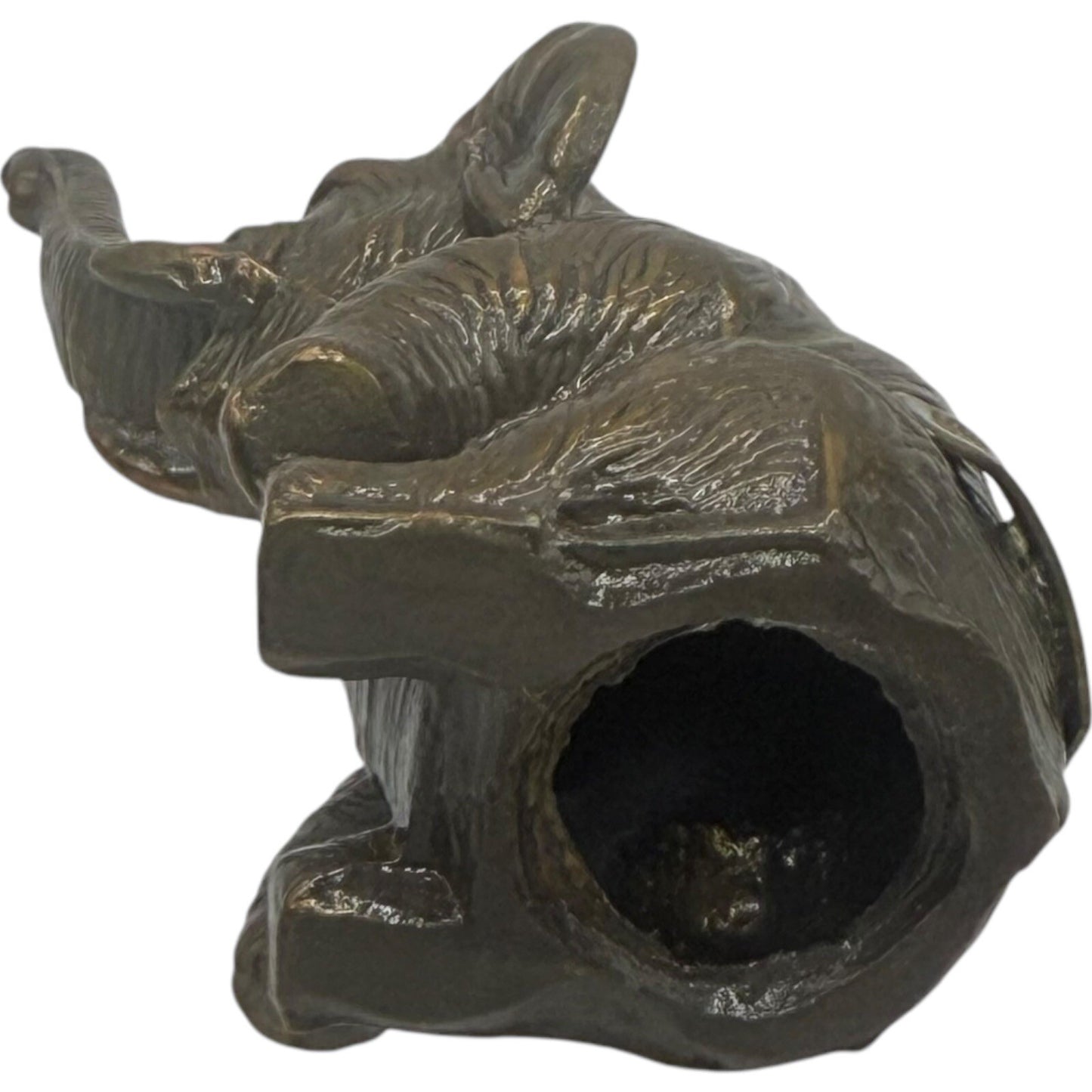 Elephant Figurine Statue Decor Trunk Up Good Luck Bronze Brass Small