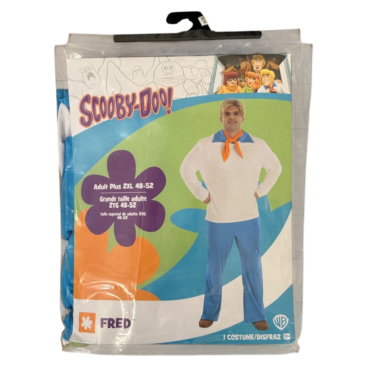 Scooby-Doo Fred Costume Adult Plus 2XL 48-52