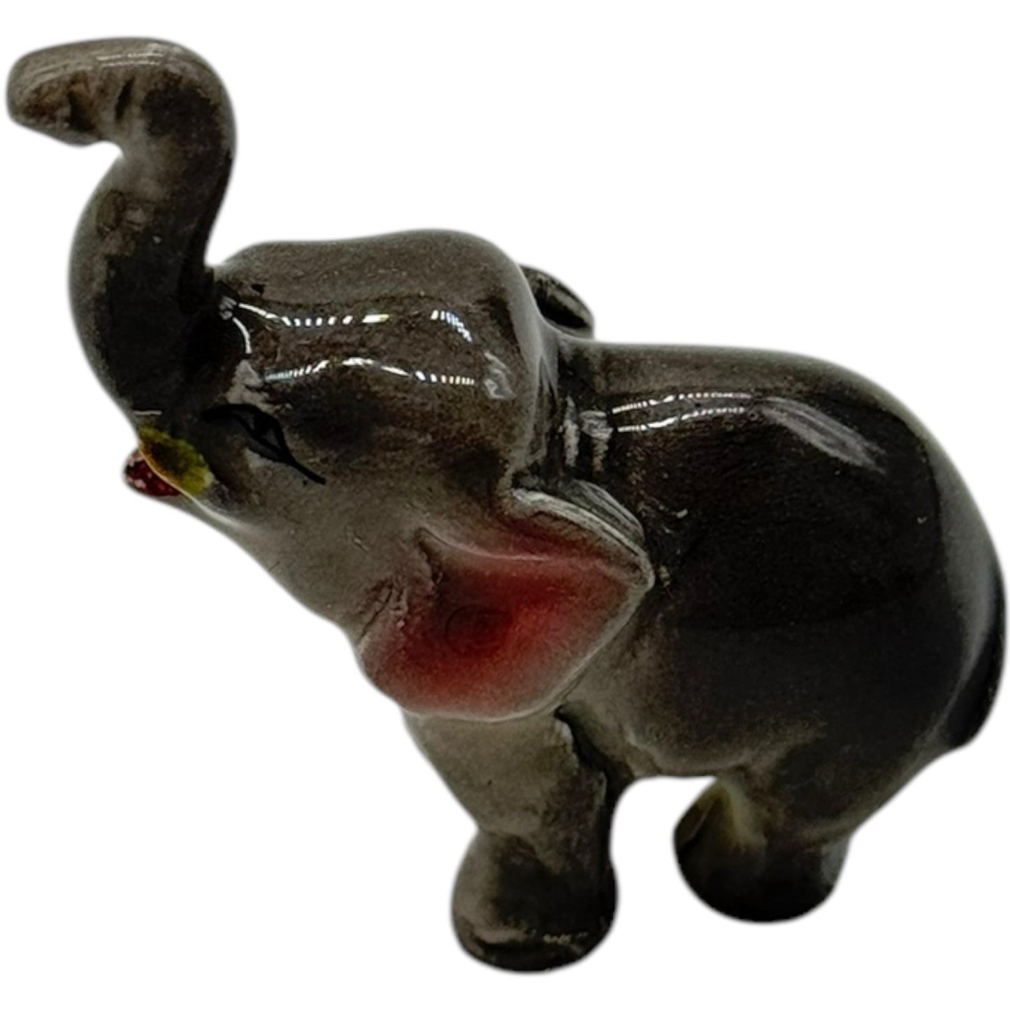 4 Vintage Ceramic Elephant Figurines - Porcelain Family Set - Made in Japan