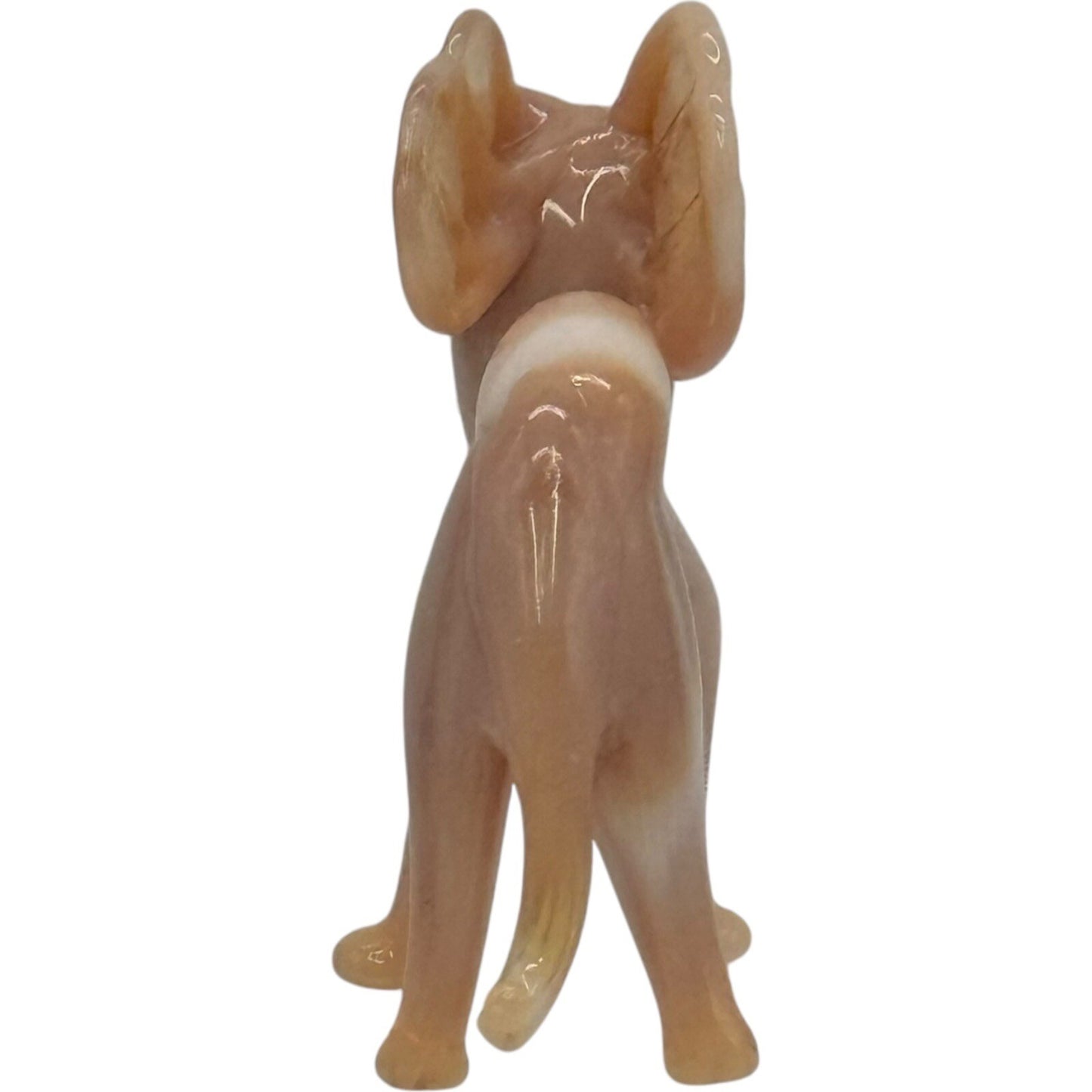 Elephant Figurine Blown Glass Art Glass Peach Swirl Collectible Decor