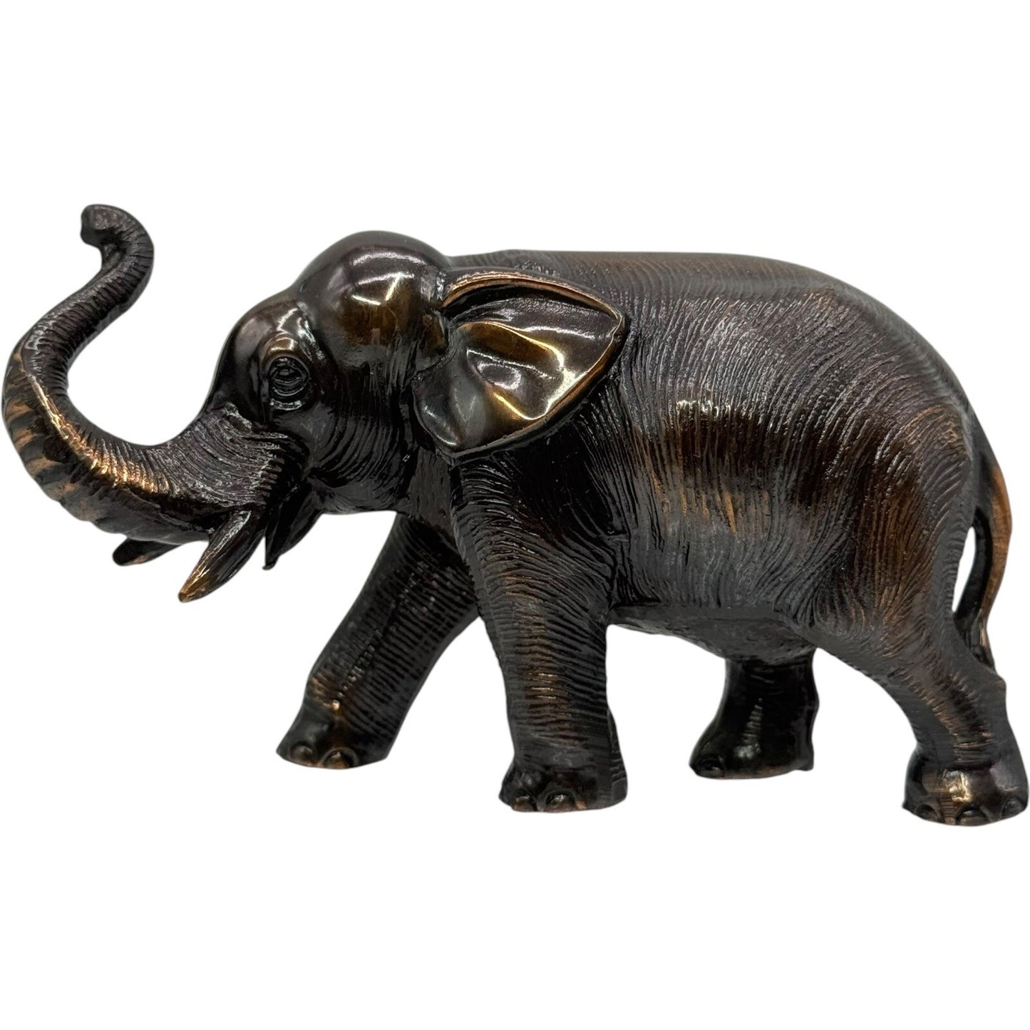 Elephant Statue Figurine Home Decor Trunk Up Good Luck Bronze Finish
