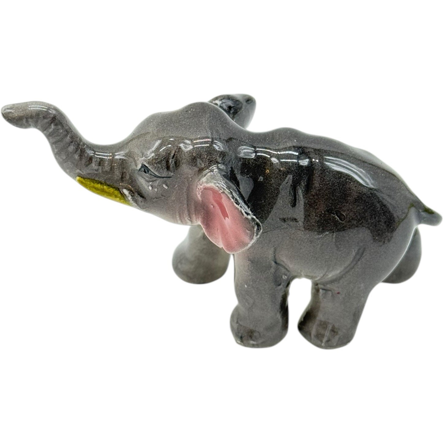 4 Vintage Ceramic Elephant Figurines - Porcelain Family Set - Made in Japan