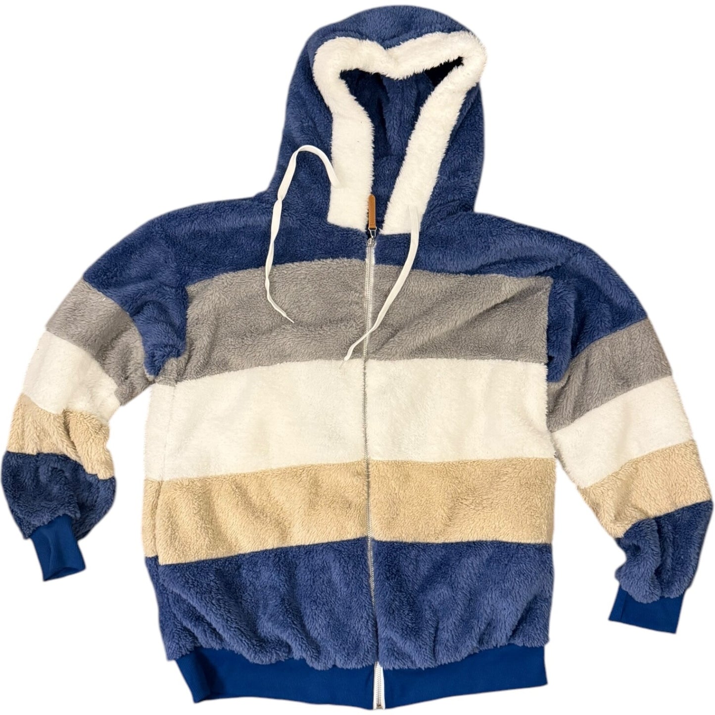 Women's Fleece Hooded Jacket Coat Winter Plush Zipper