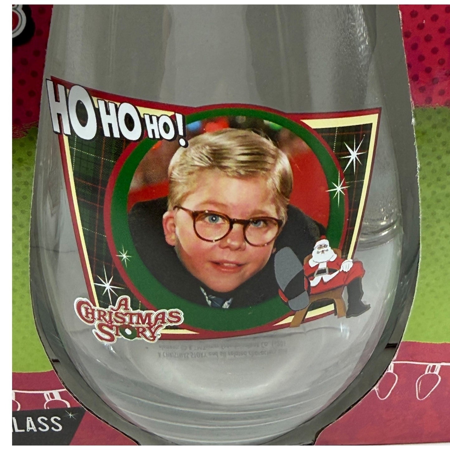 NECA A Christmas Story Santa Slide Figurine & Curved Table Glass 2 Pack Set