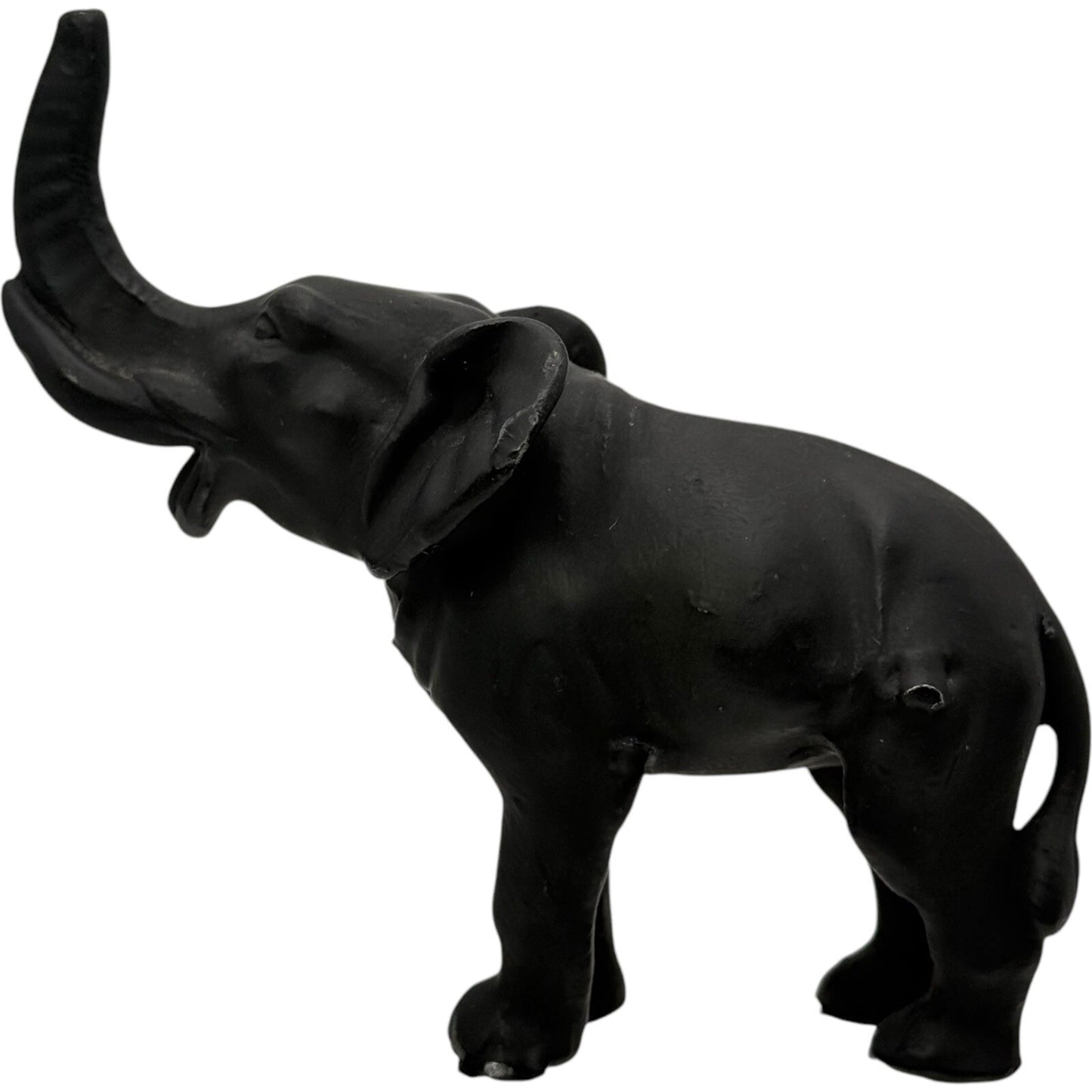 Elephant Statue Trunk Up Figurine Home Decor Good Luck Charm Black