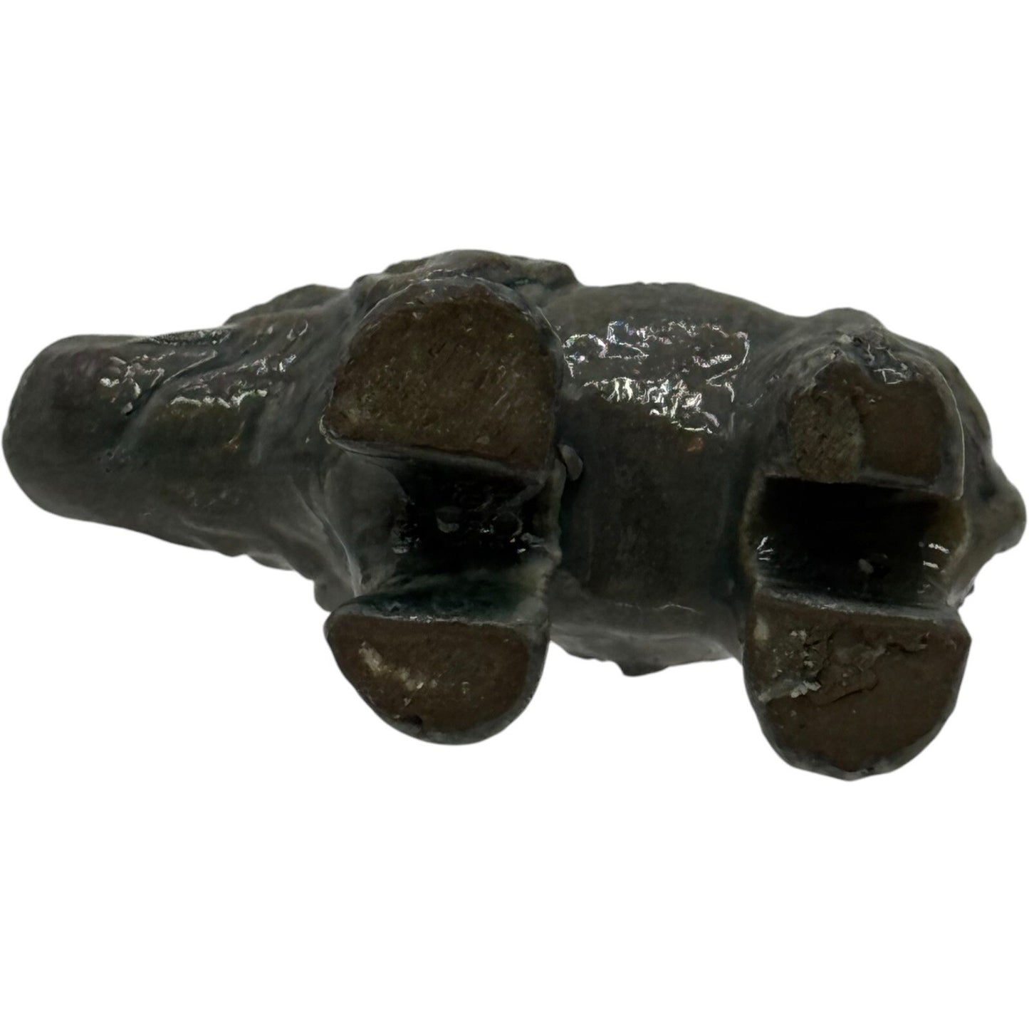 Elephant Figurine Ceramic Animal Statue Decor Collectible Miniature Gray