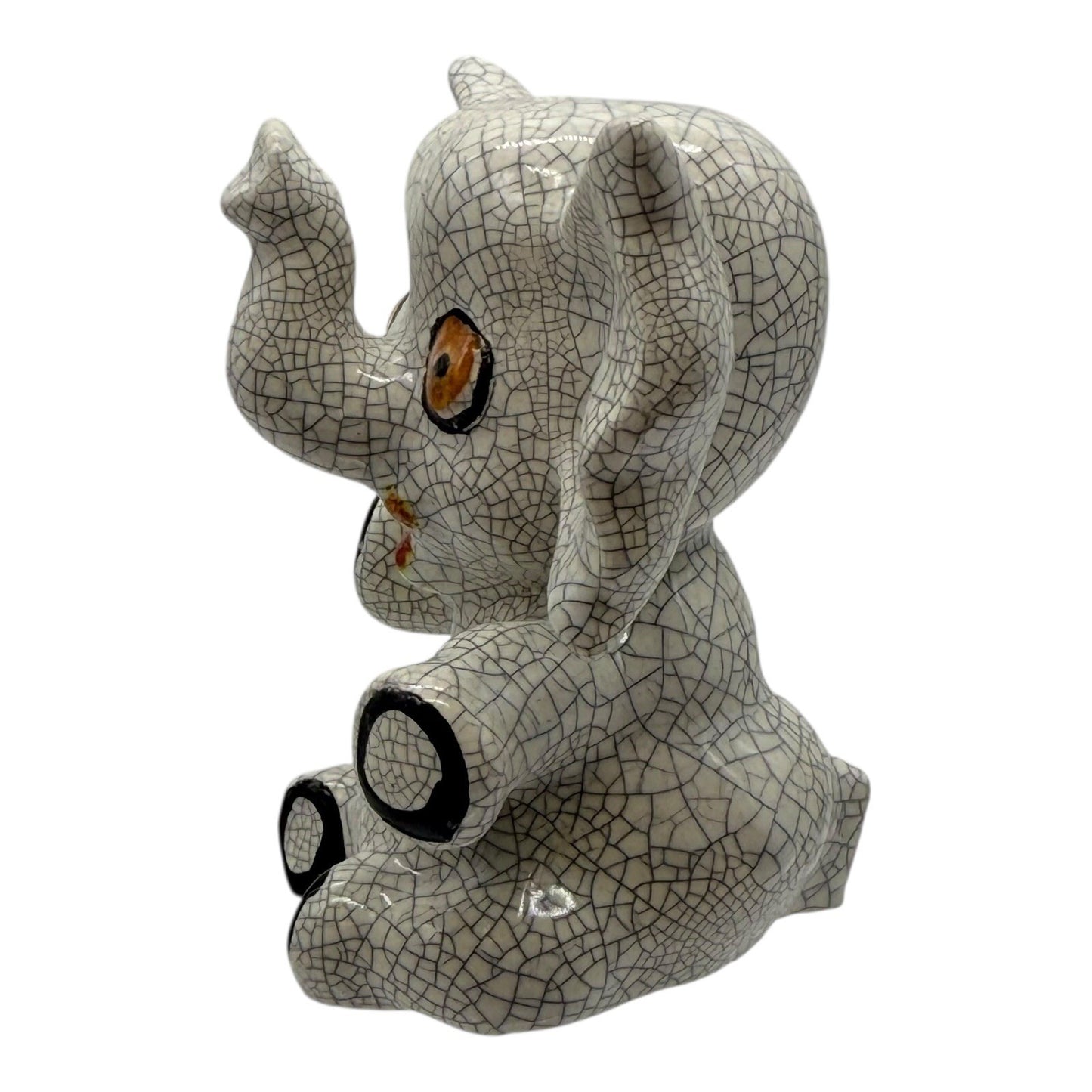 Vintage Crackle Glaze Elephant Salt & Pepper Shakers – Made in Japan No Stoppers