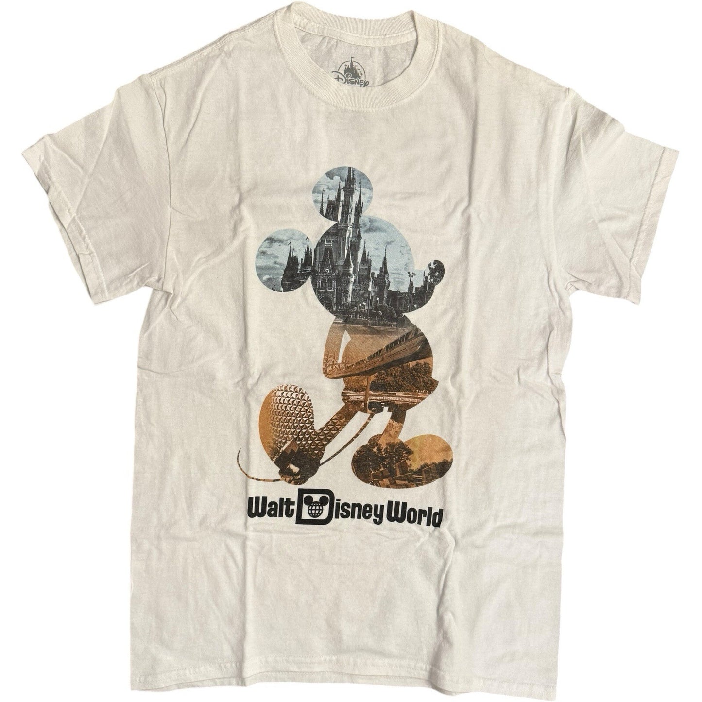Disney Mickey Mouse Silhouette Walt Disney World Photo Collage Shirt Adult Small