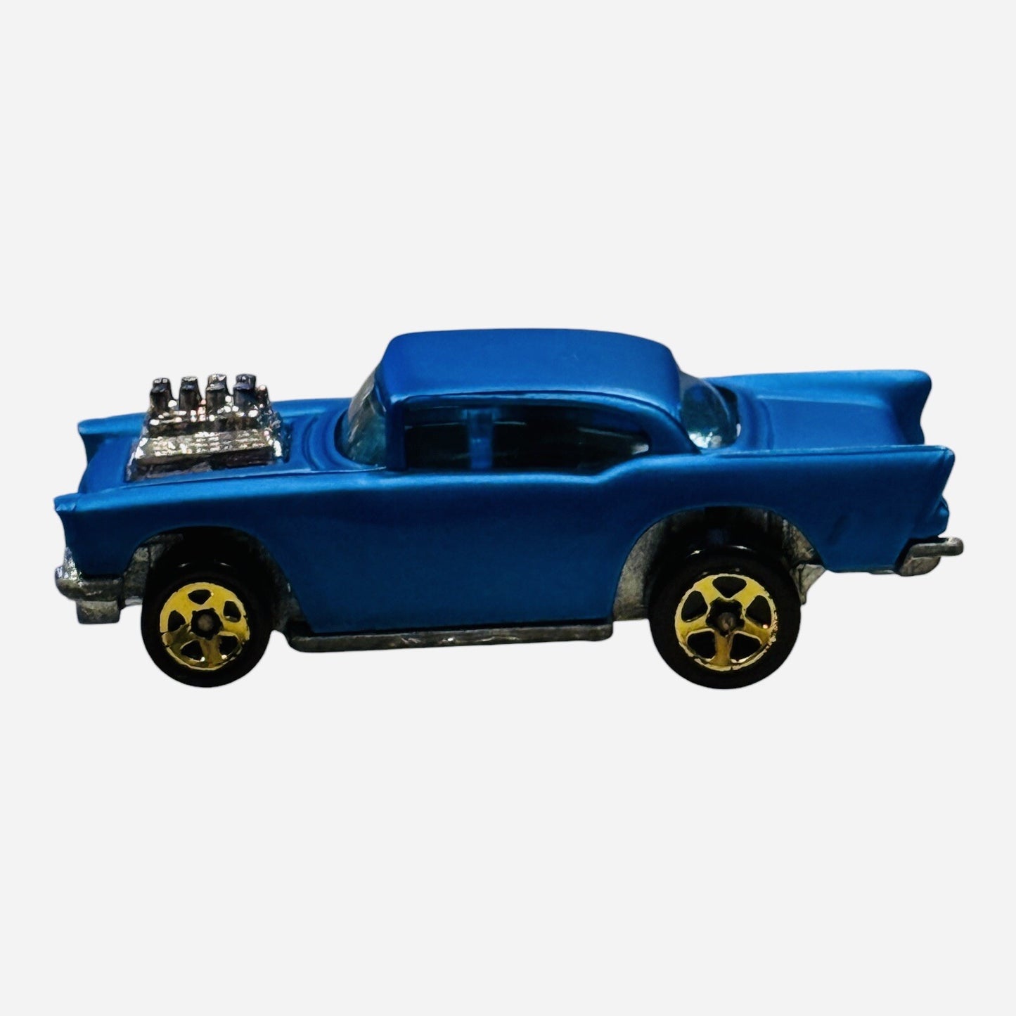 Hot Wheels - 1957 Chevy Bel Air - Made Malaysia 1976 - Metallic Blue