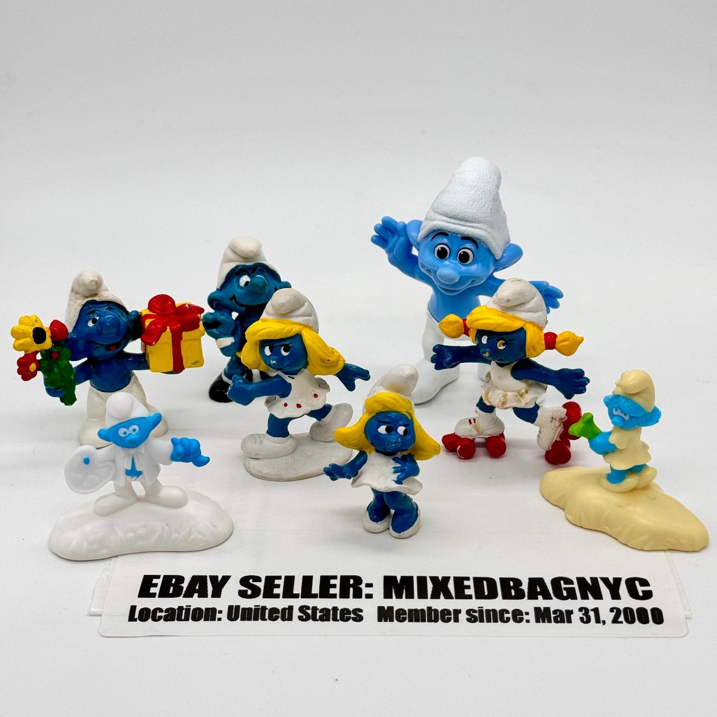 Lot of 8 Vintage Smurfs Figures – Schleich 1970s 1980s Smurfette & Others