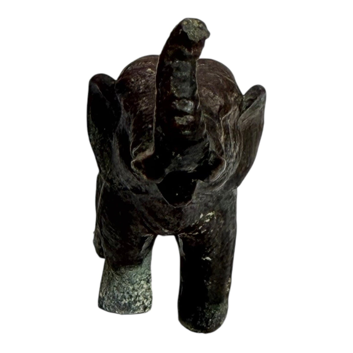 Elephant Figurine Statue Sculpture Decor Bronze Finish Trunk Up Good Luck