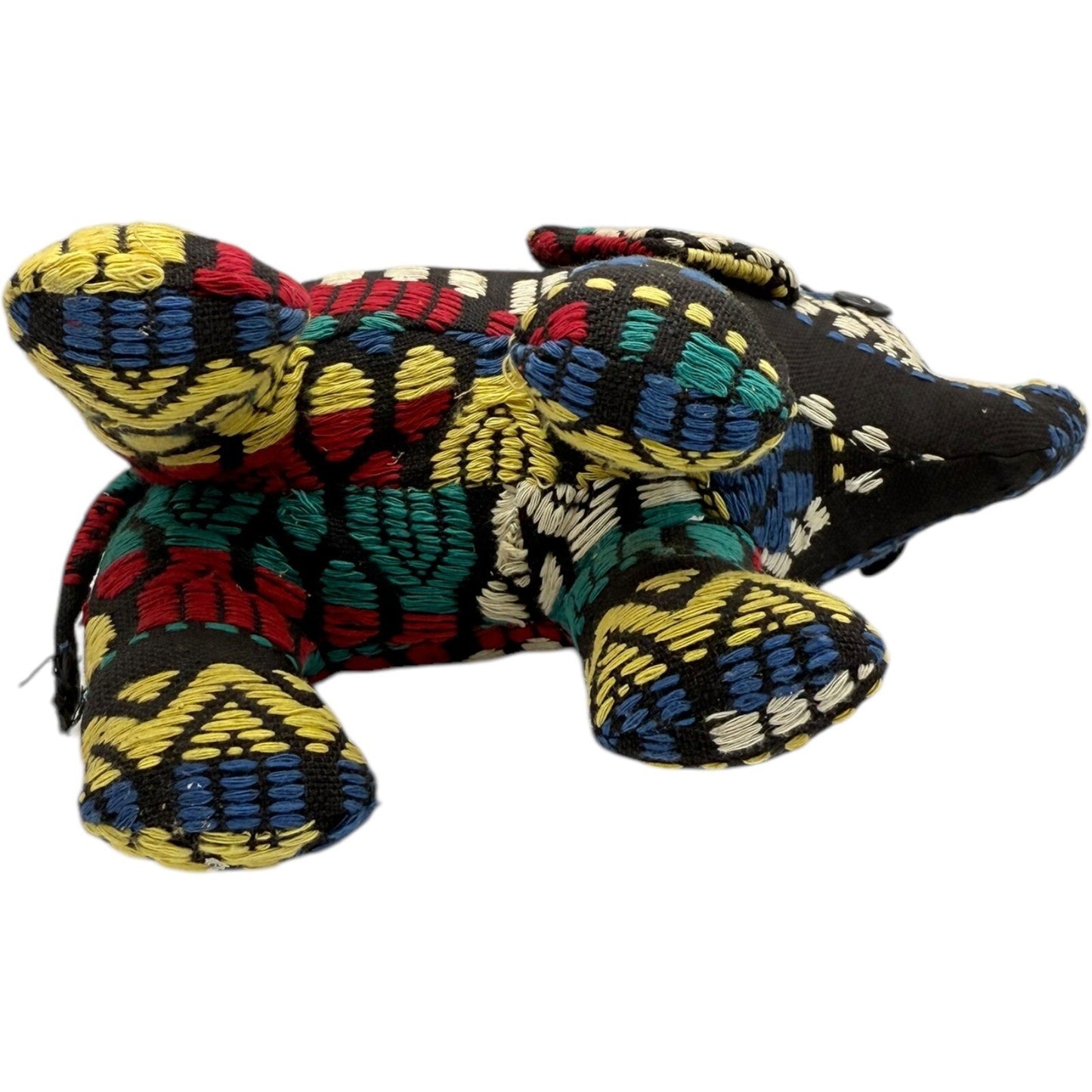Elephant Stuffed Animal Plush Toy Colorful Embroidered Folk Art Decor