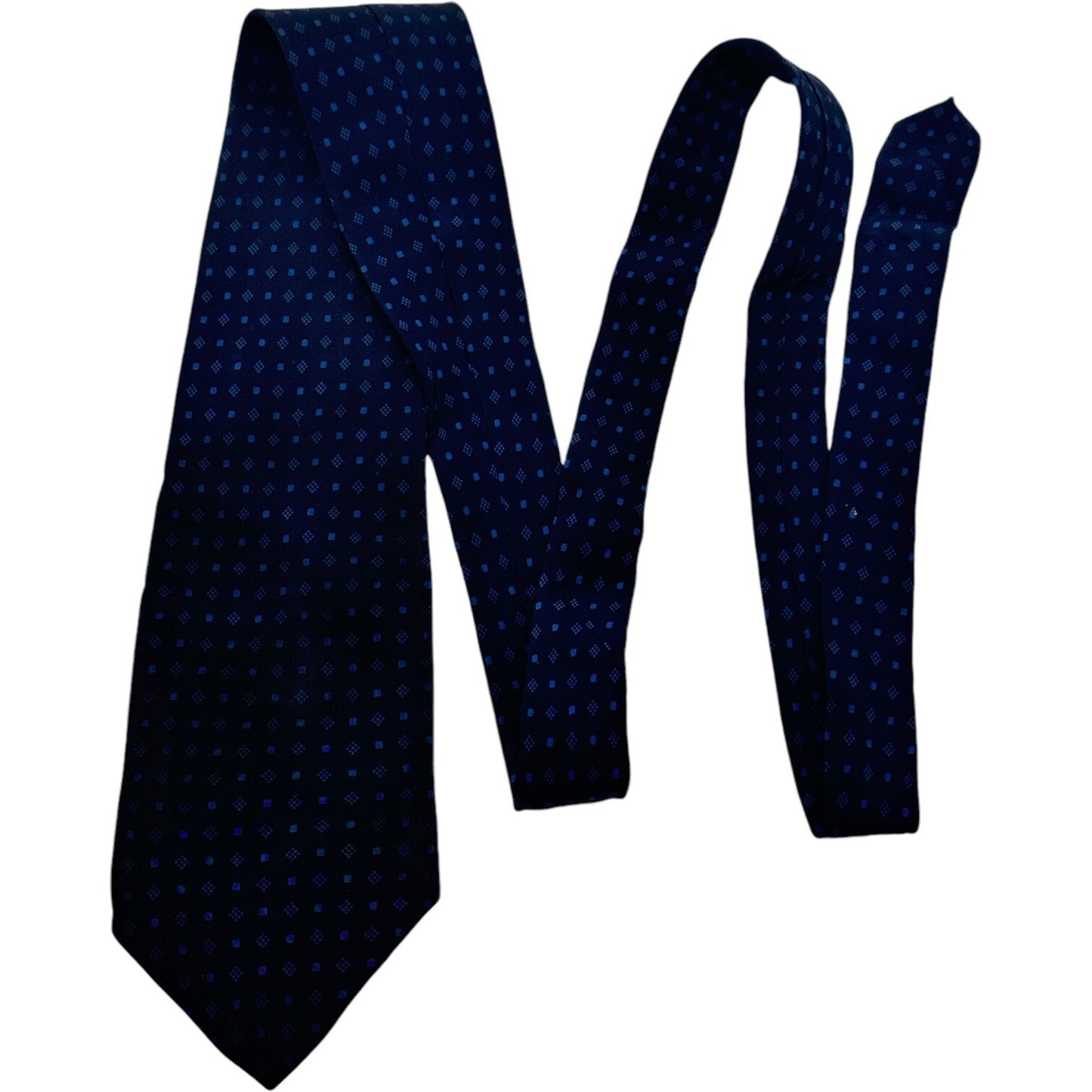 Gap Premium Men's Necktie Tie Silk Blue Diamond Geometric Made in USA