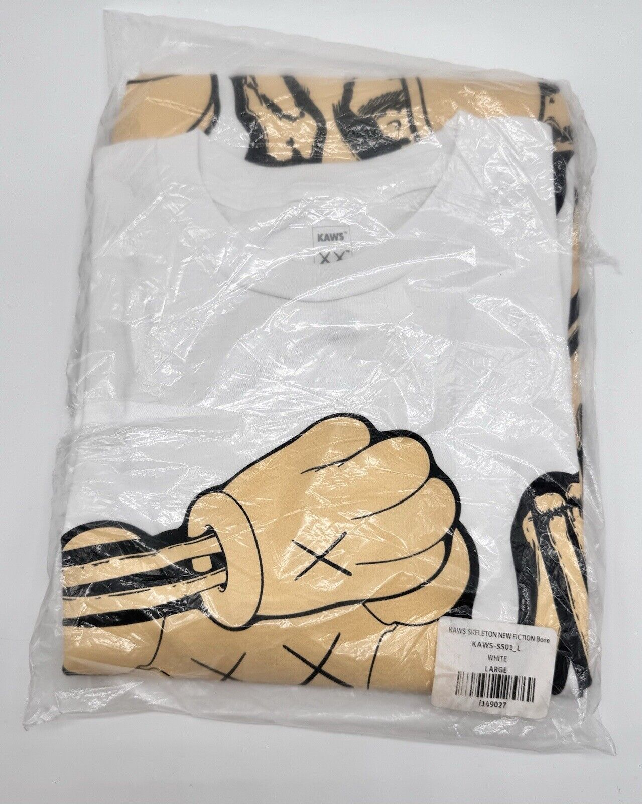 Kaws Skeleton New Fiction Bone T Shirt LARGE White Sold Out Companion