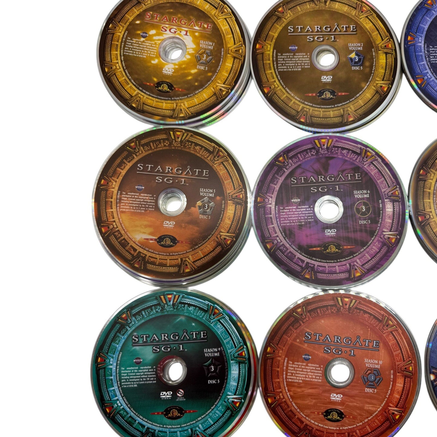 Stargate SG-1 The Complete Series (Seasons 1-10) DVD Discs in Spindle