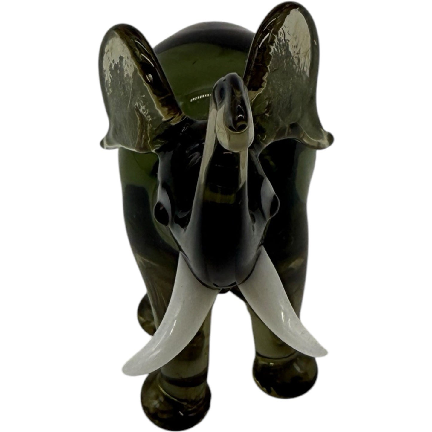 Handcrafted Blown Glass Elephant Figurine - Trunk Up for Good Luck