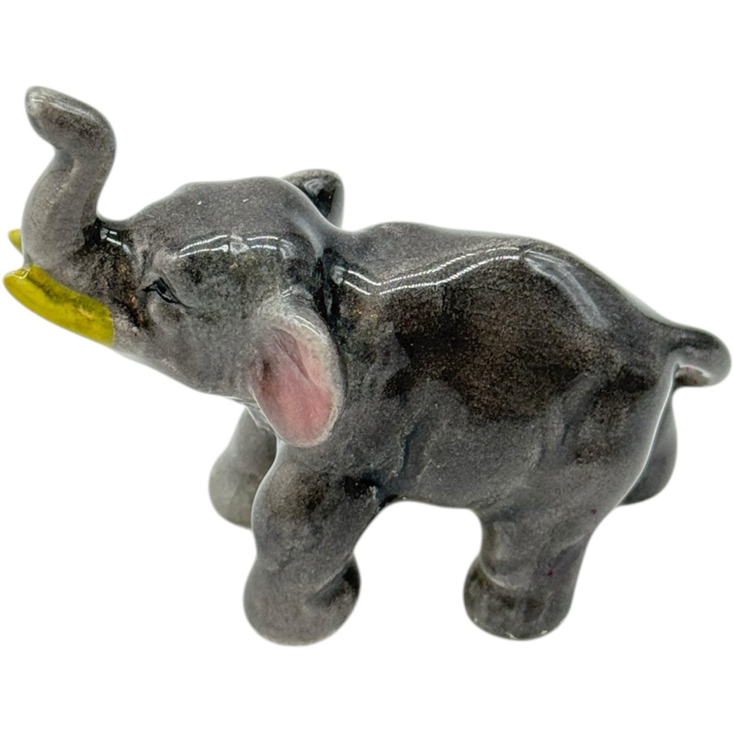 4 Vintage Ceramic Elephant Figurines - Porcelain Family Set - Made in Japan