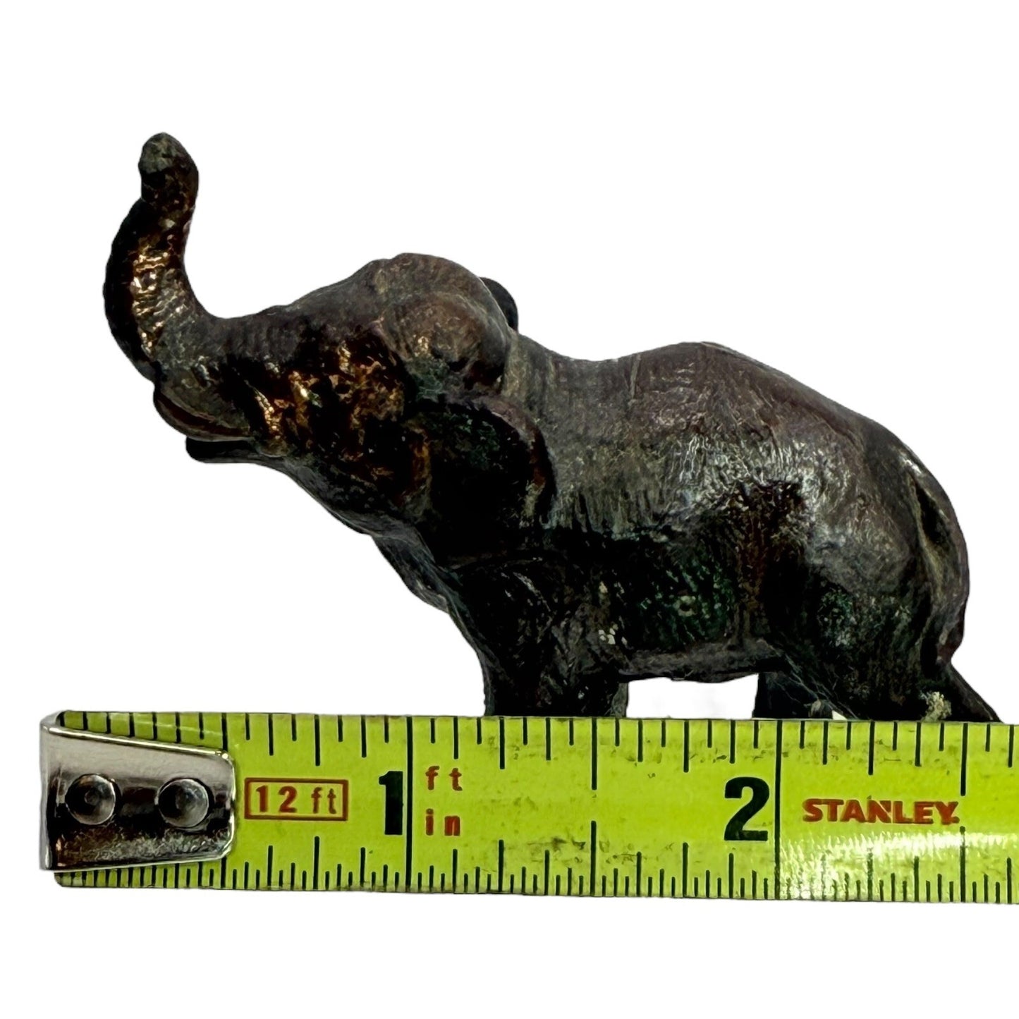 Elephant Figurine Statue Sculpture Decor Bronze Finish Trunk Up Good Luck