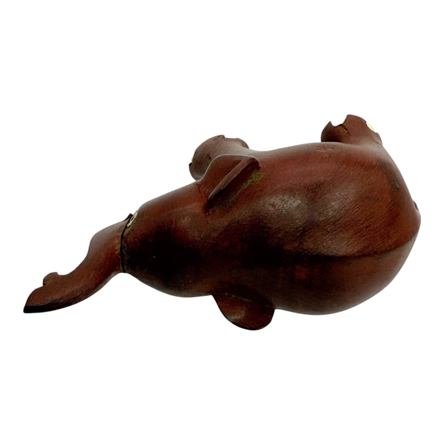 Hand Carved Wooden Elephant Figurine Trunk Up Good Luck Charm Decor Small