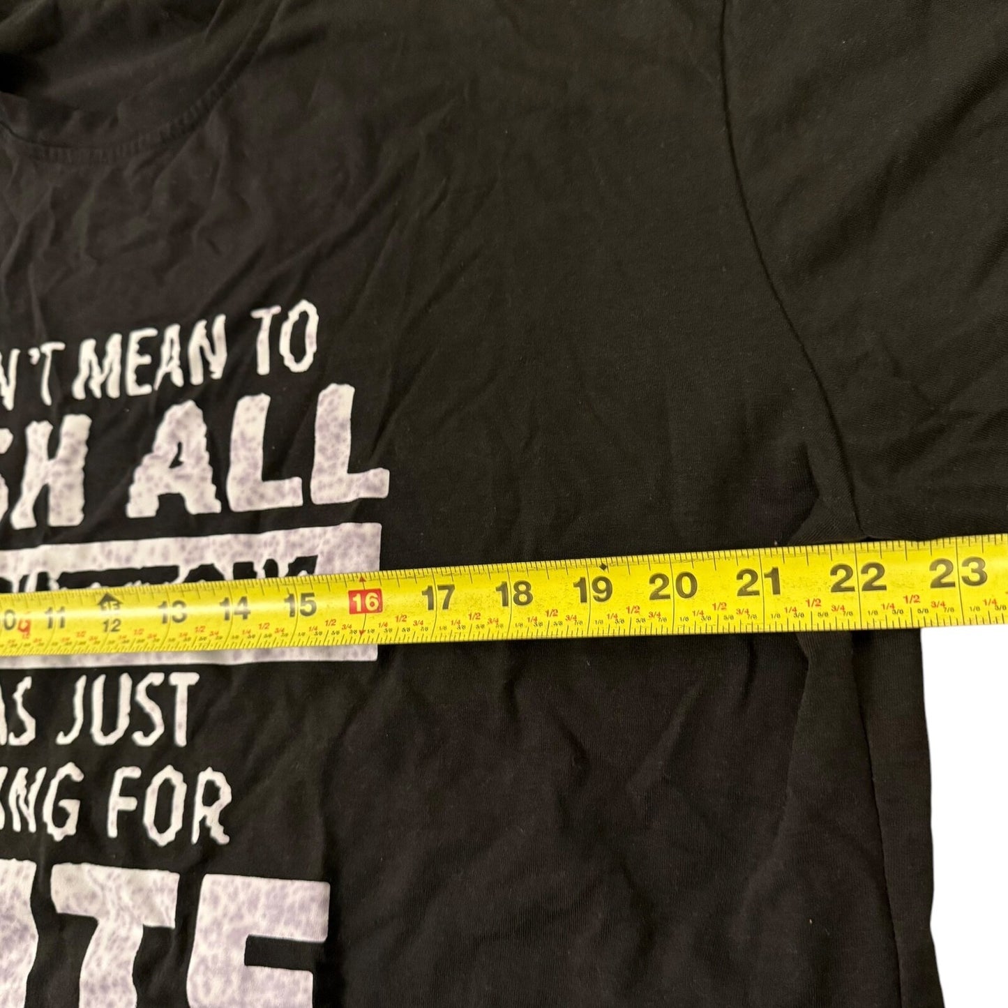 "I Didn't Mean to Push All Your Butt-tons" Printed T-Shirt XXL Black