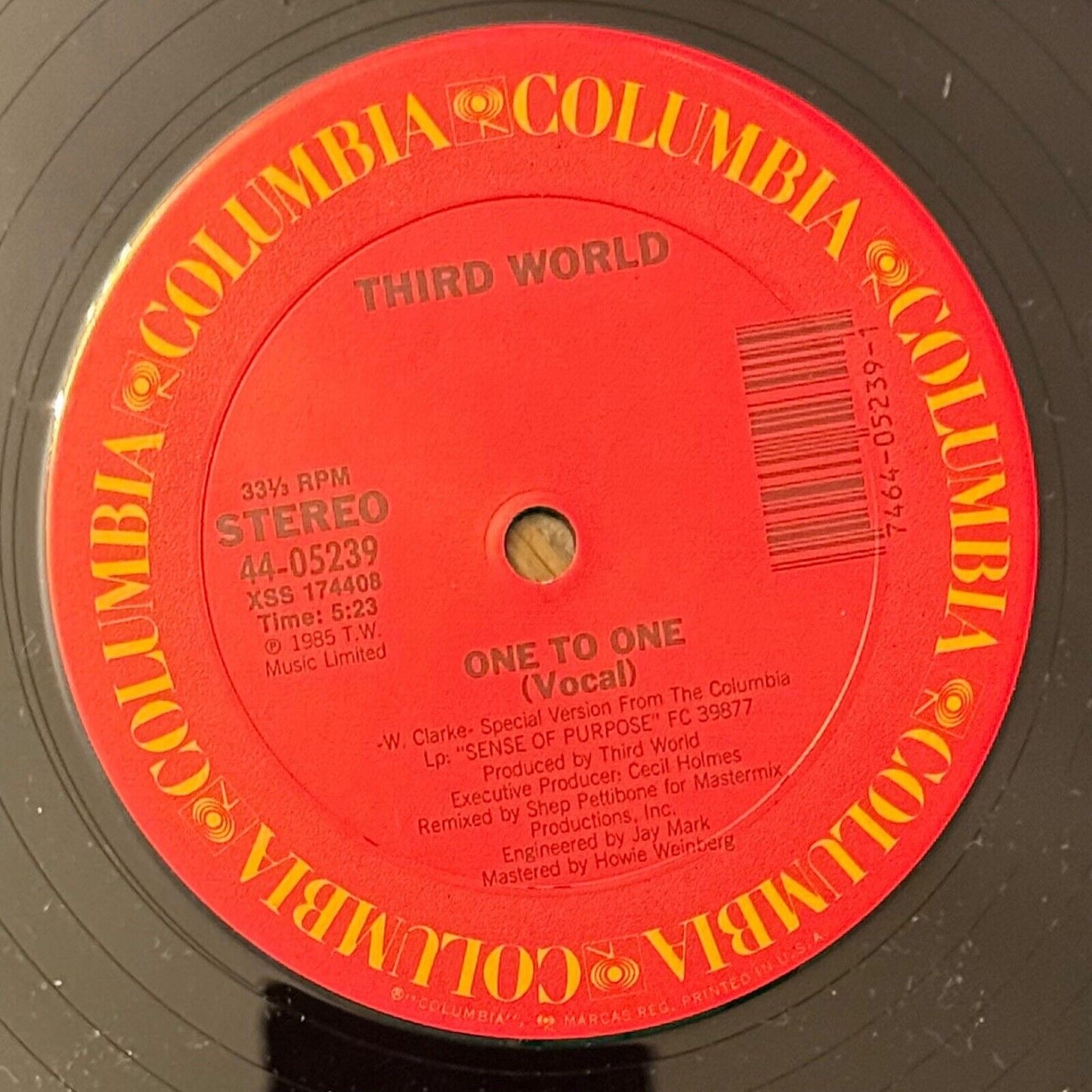 Third World-One To One-12"Single-Vinyl Record-Columbia-4405239