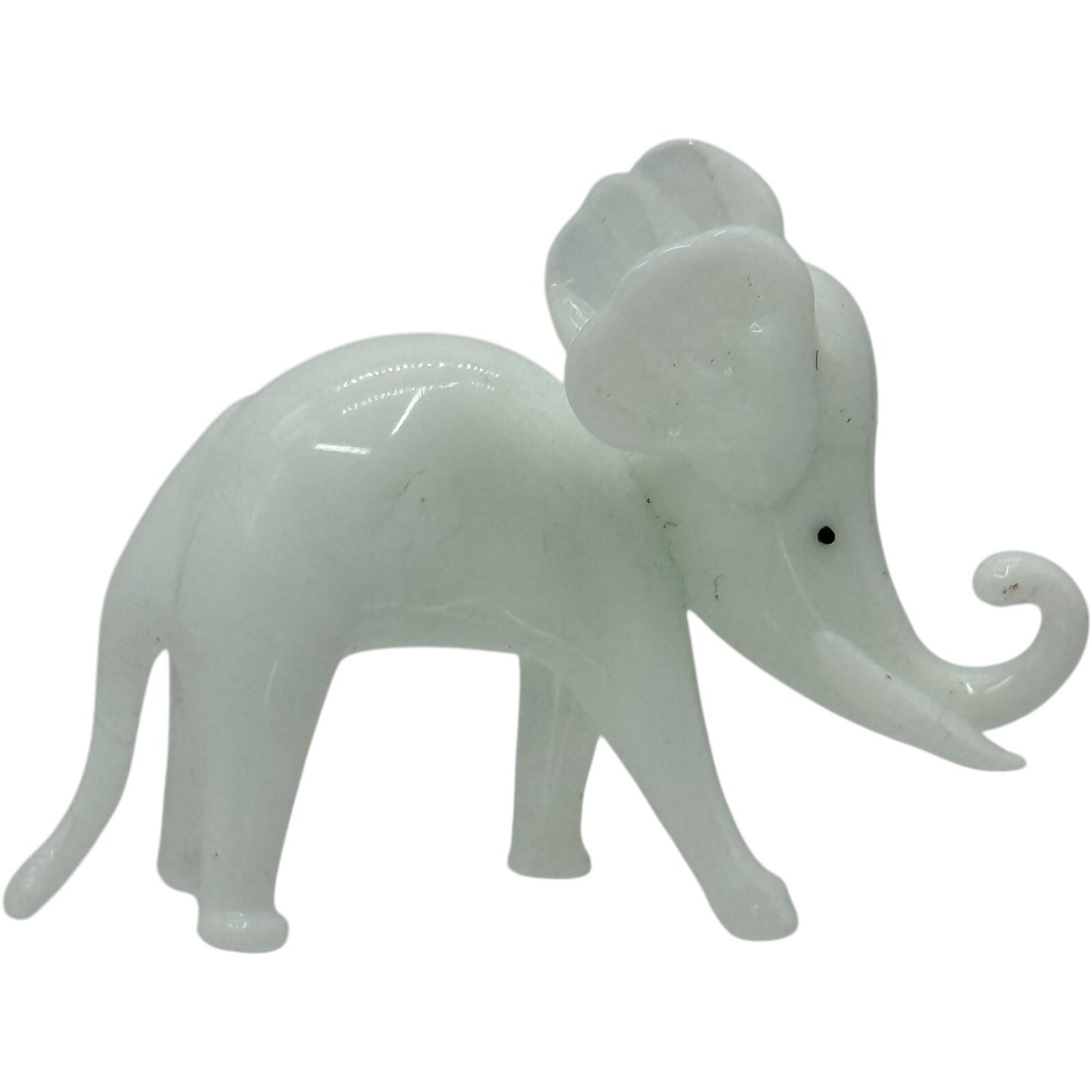 Glass Elephant Figurine, Hand Blown Art Glass, Animal Collectible, Small
