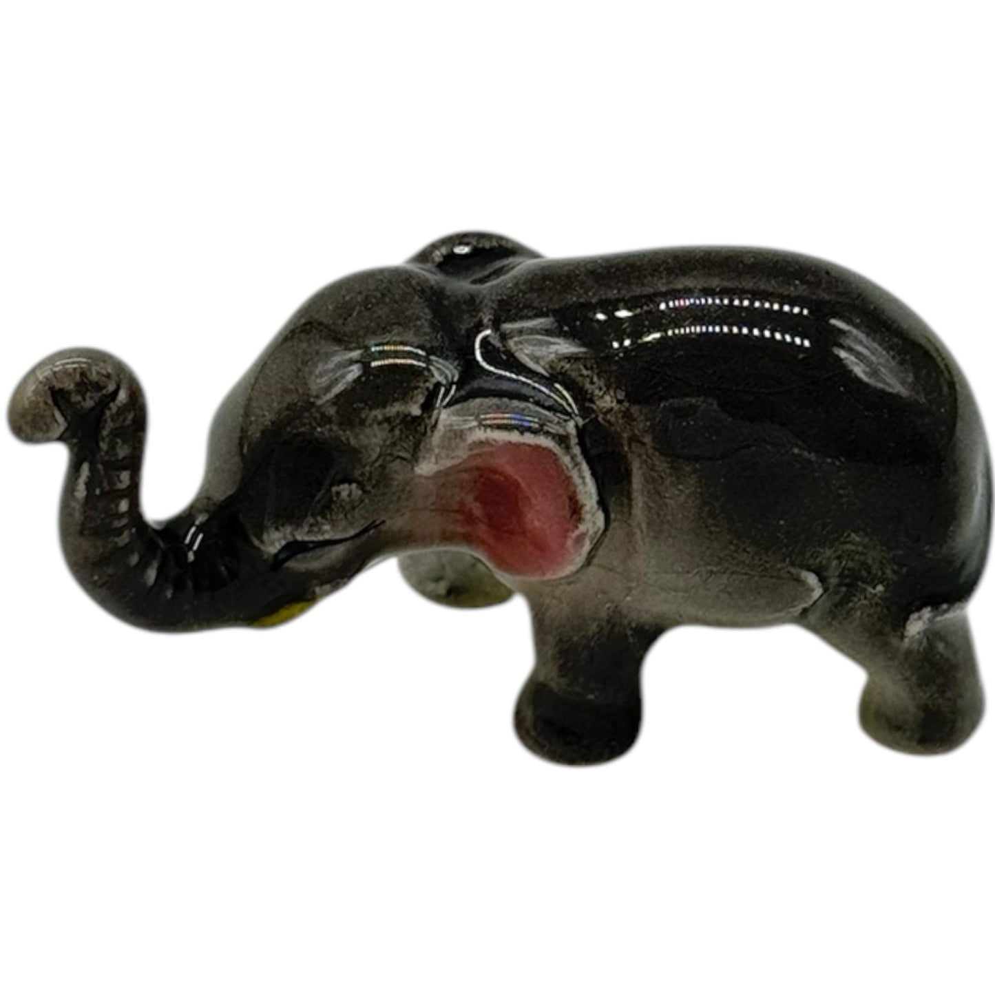 4 Vintage Ceramic Elephant Figurines - Porcelain Family Set - Made in Japan