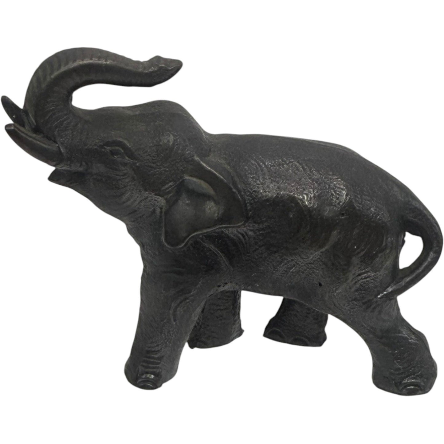 Brass Elephant Statue Figurine Trunk Up Good Luck Decor Accent Piece
