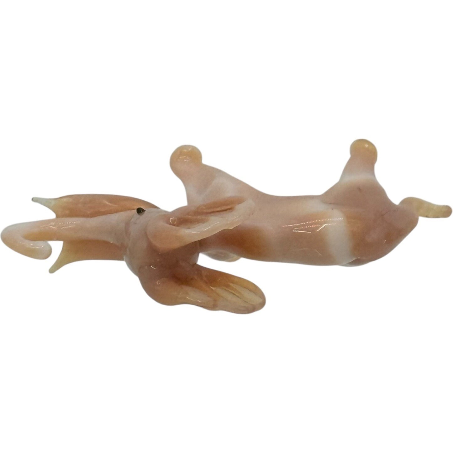 Elephant Figurine Blown Glass Art Glass Peach Swirl Collectible Decor
