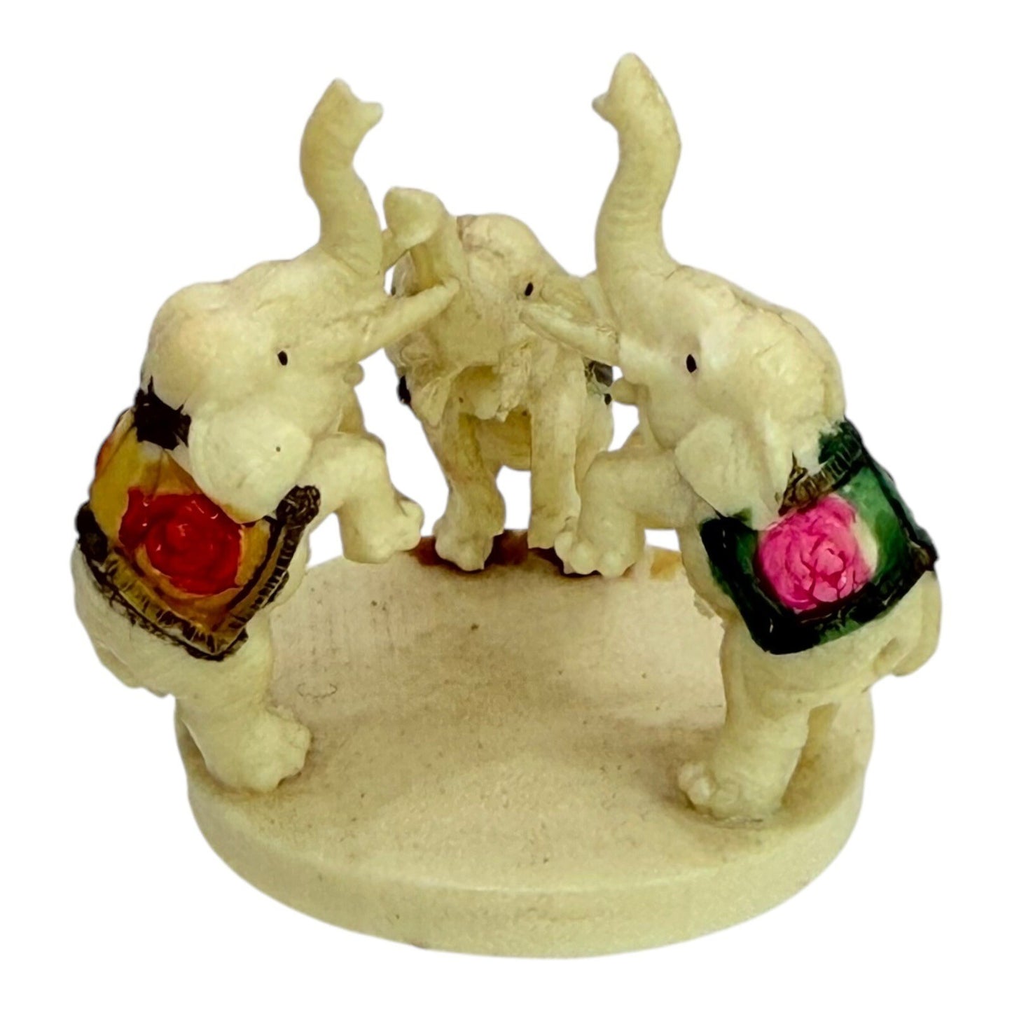 Elephant Figurine Statue Sculpture Circus Elephants Home Accent Small Damaged