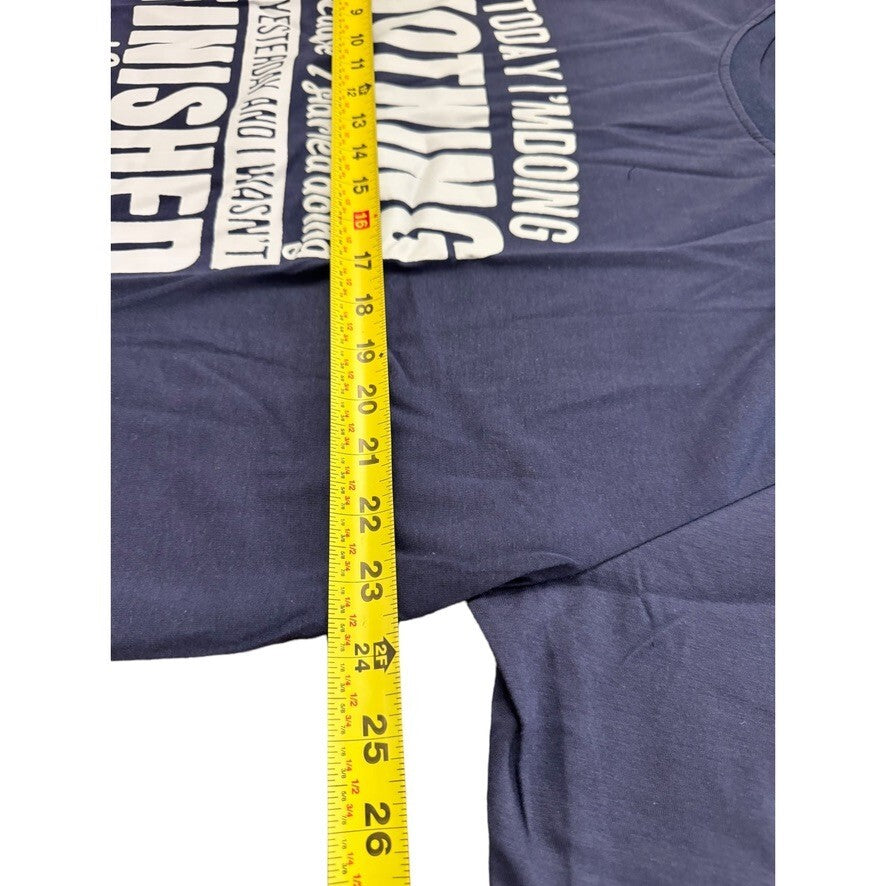 Navy T-Shirt 2XL - "Today I'm Doing Nothing" Fun Sayings Shirt | Original Design