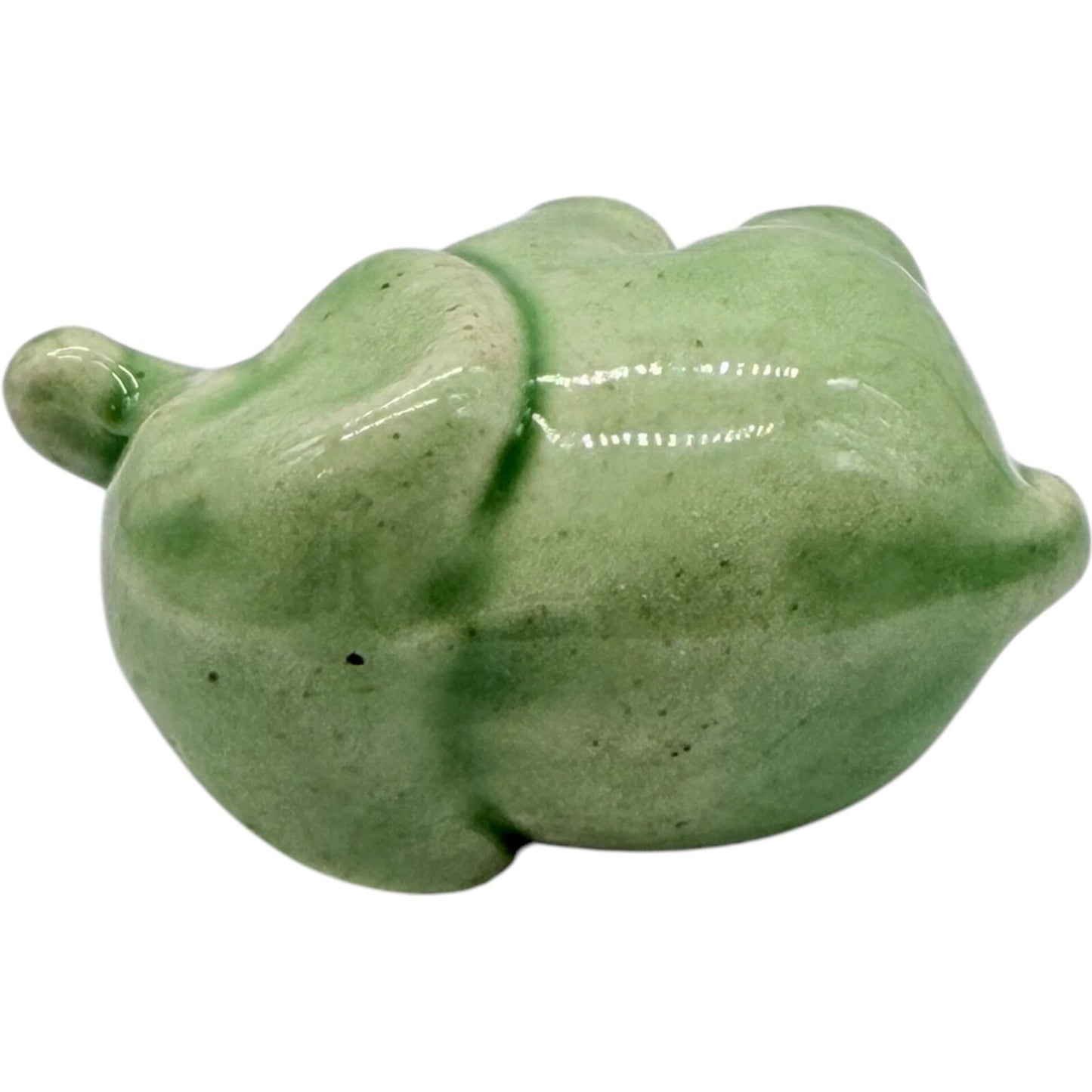 Ceramic Elephant Figurine Green Good Luck Decor Animal Statue Small