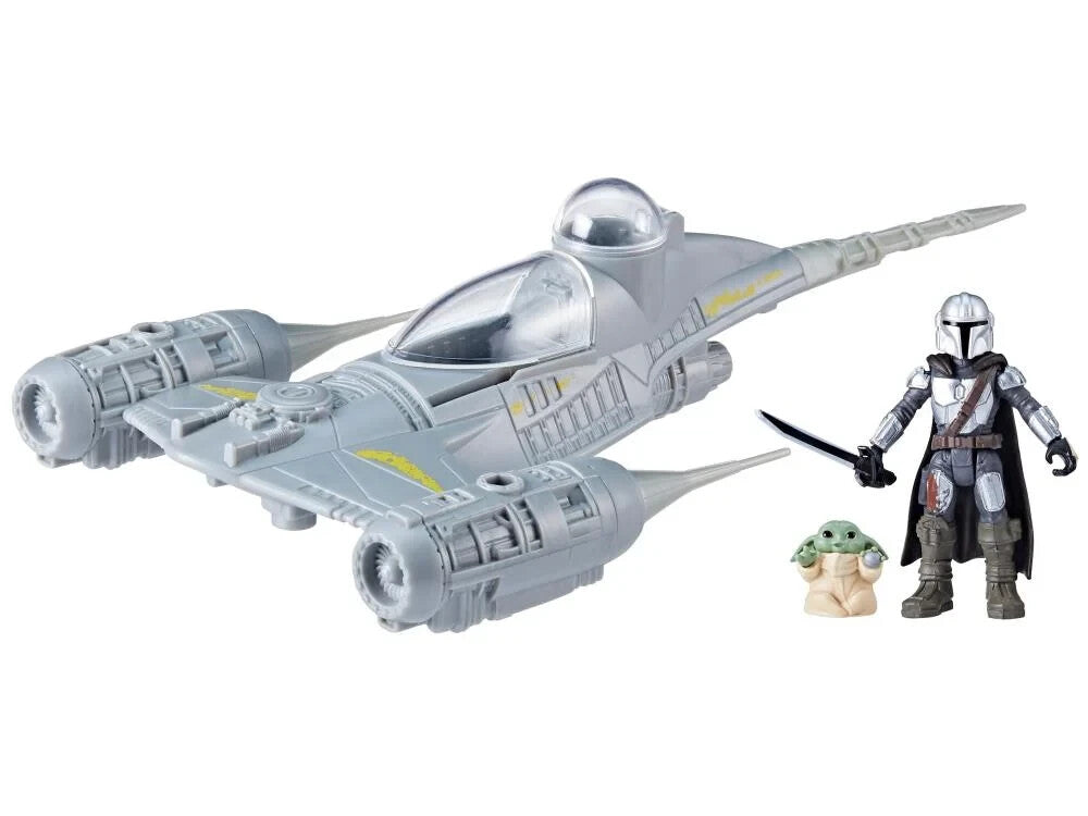 STAR WARS Mission Fleet Mando's N1 Starfighter Grogu & Mandalorian Figure