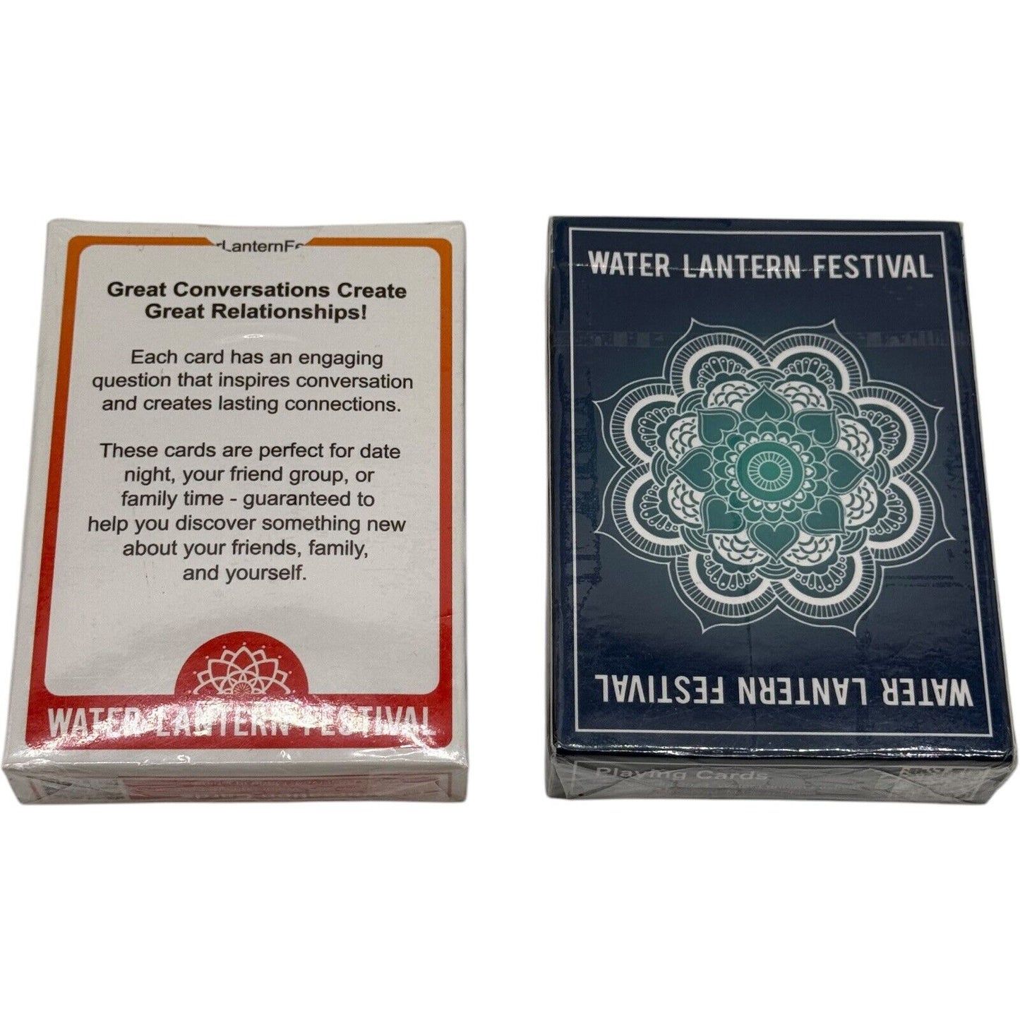 Water Lantern Festival 2023 Playing Cards & Conversation Card Packs New 2 Lot