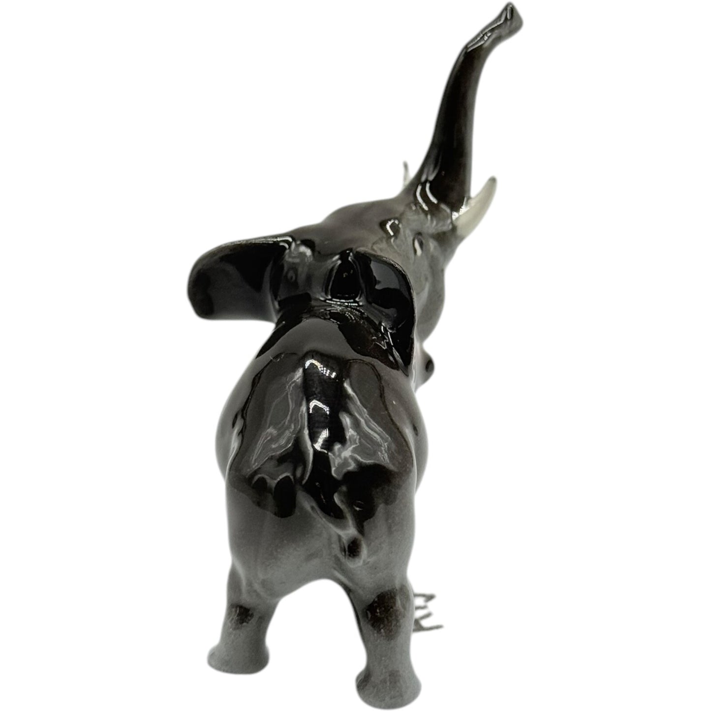 Vintage Hagen Renaker Ceramic Elephant Figurines - Hand-Painted Gray & Pink