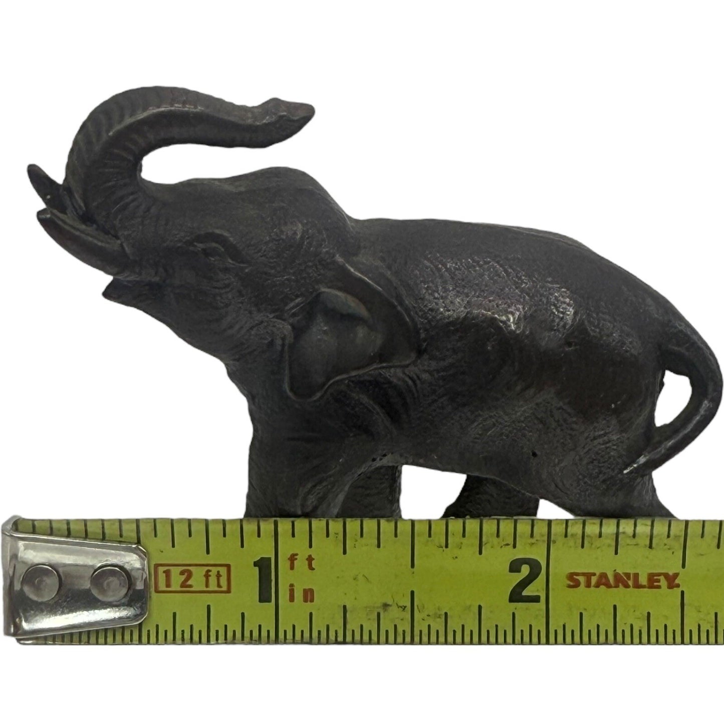 Brass Elephant Statue Figurine Trunk Up Good Luck Decor Accent Piece