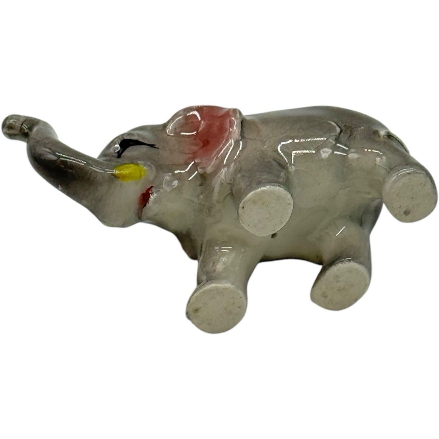 4 Vintage Ceramic Elephant Figurines - Porcelain Family Set - Made in Japan