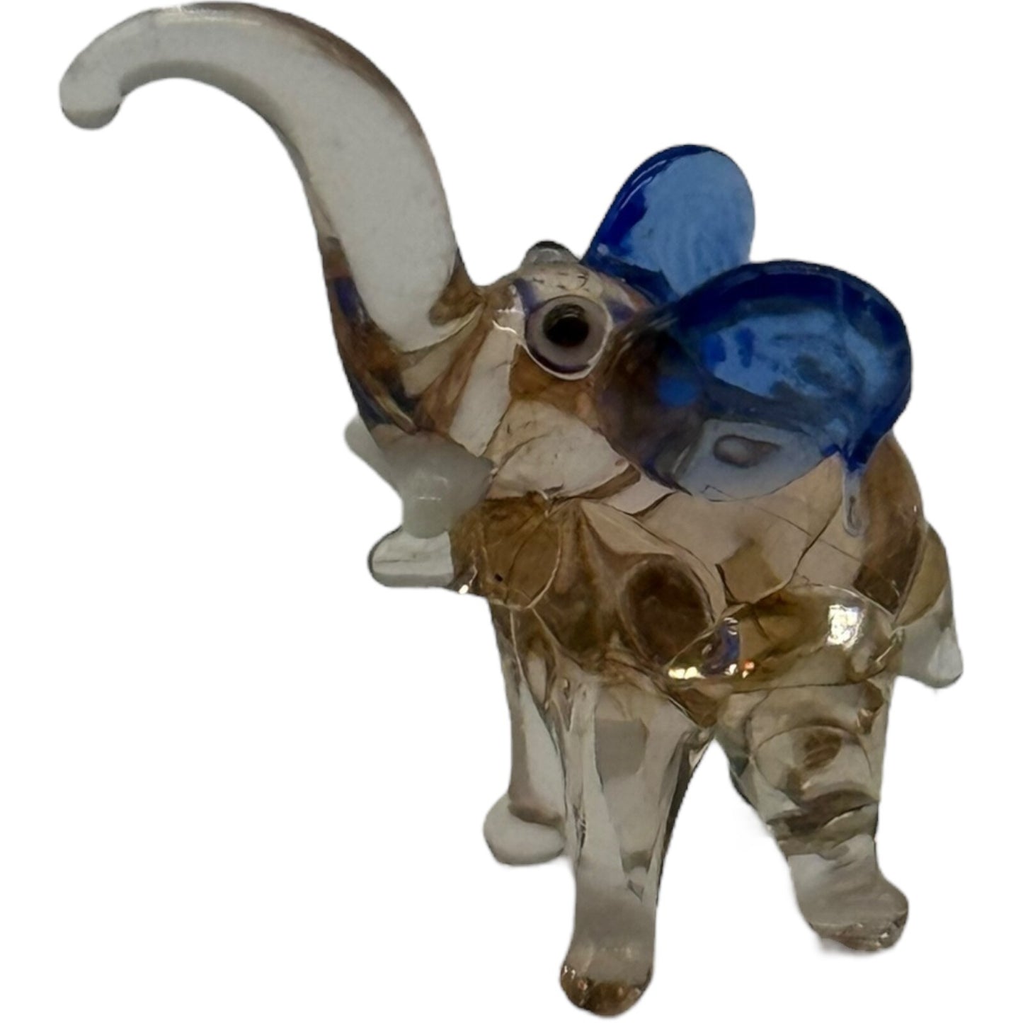 Handmade Miniature Light Pink Elephant Figurine | Blown Glass Collectible
