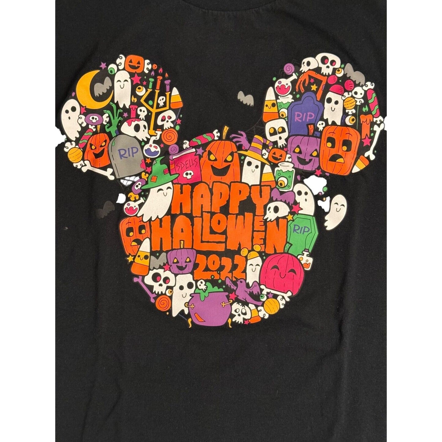 DISNEY PARKS Happy Halloween RIP Disneyland 2022 T-Shirt Short Sleeve Size M