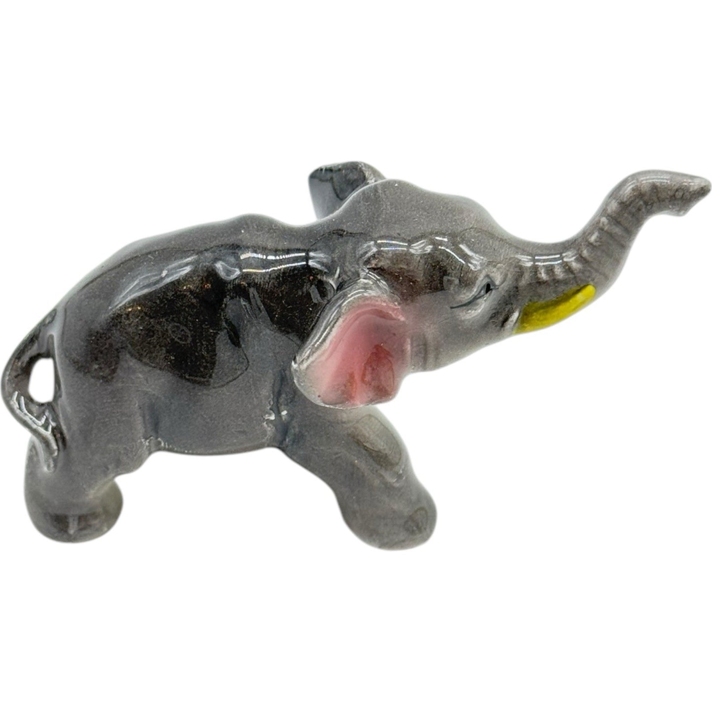 4 Vintage Ceramic Elephant Figurines - Porcelain Family Set - Made in Japan