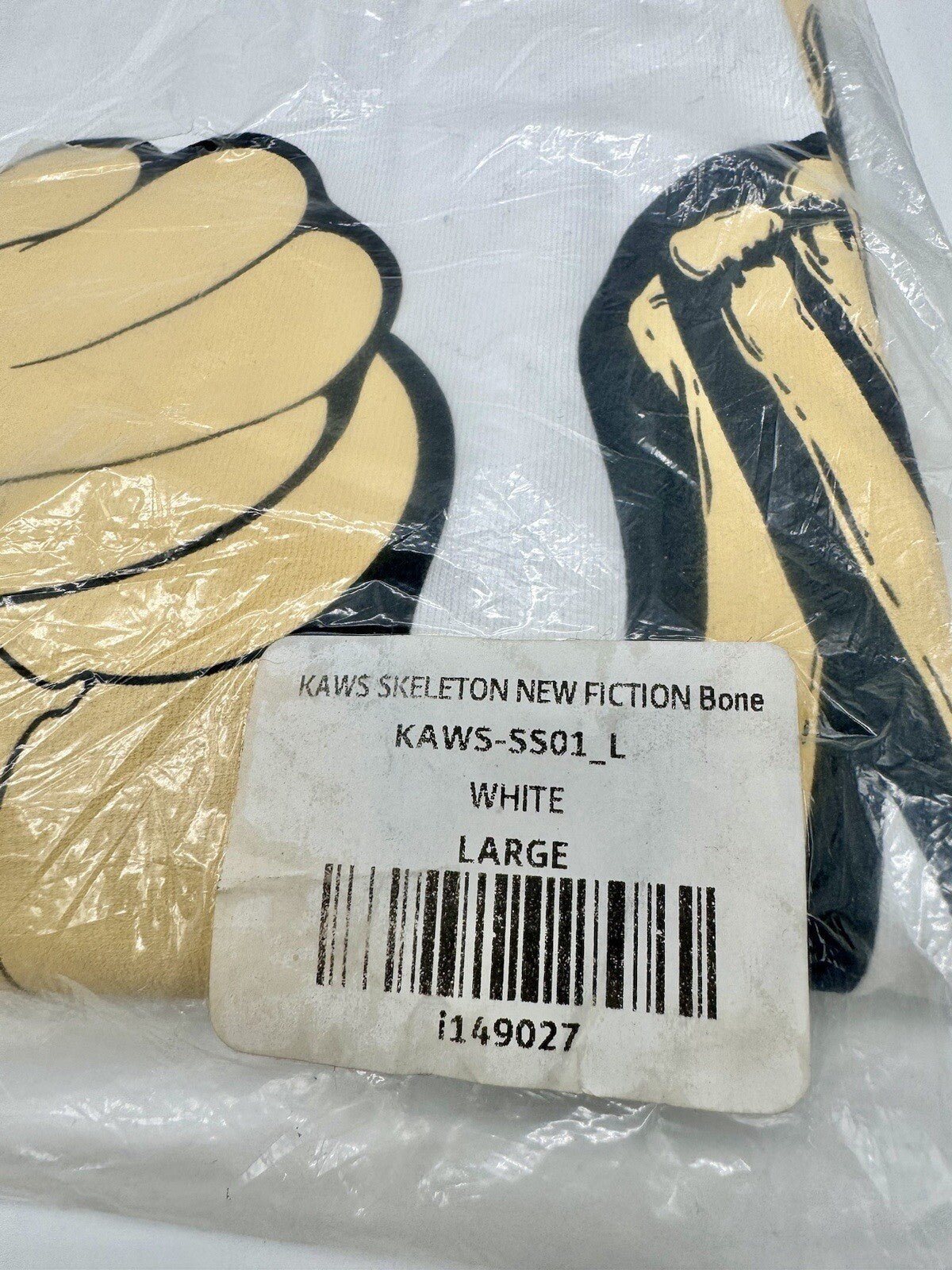 Kaws Skeleton New Fiction Bone T Shirt LARGE White Sold Out Companion